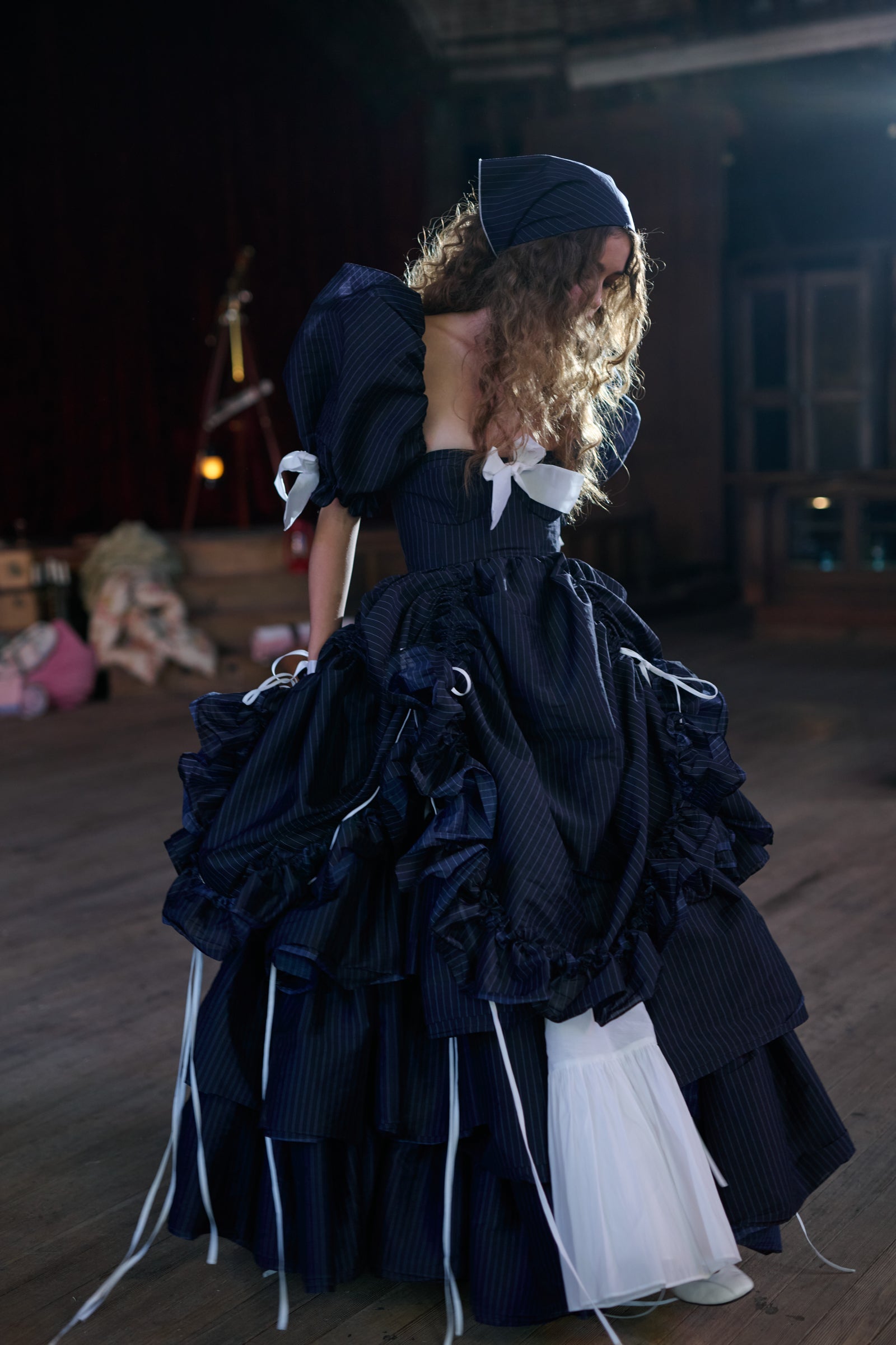 Put A Fork In It Pinstripe Gown