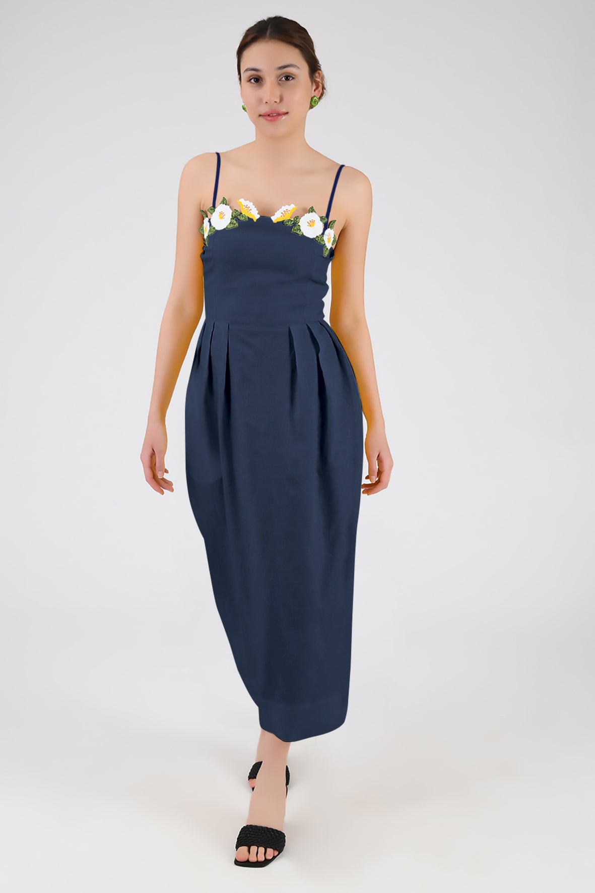 Lorr Wanga | Indigo (Embroidery Color Olive Green)