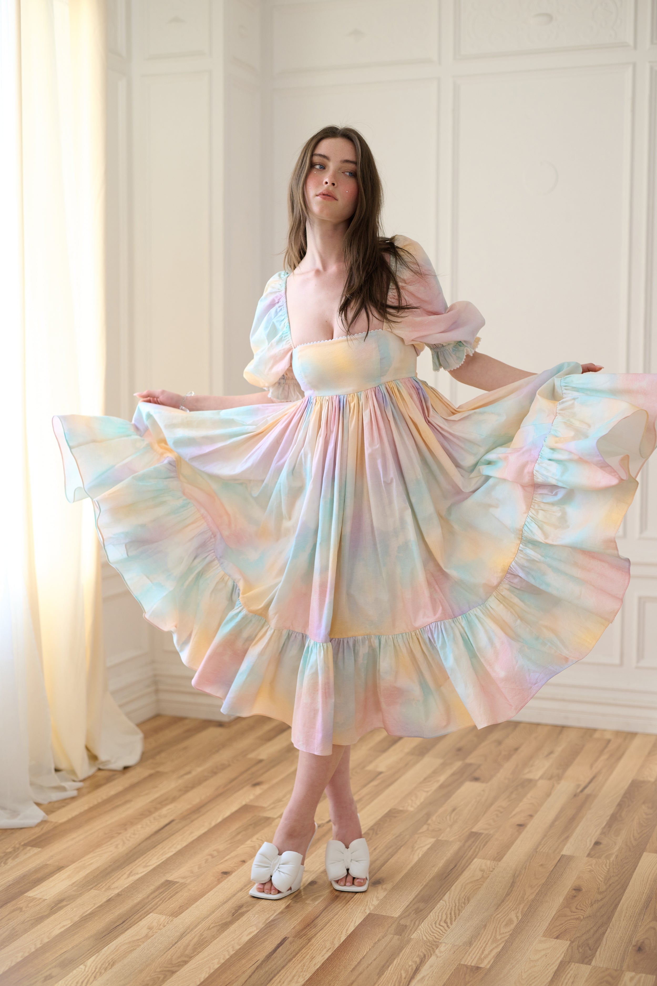 The Dopamine French Puff Dress