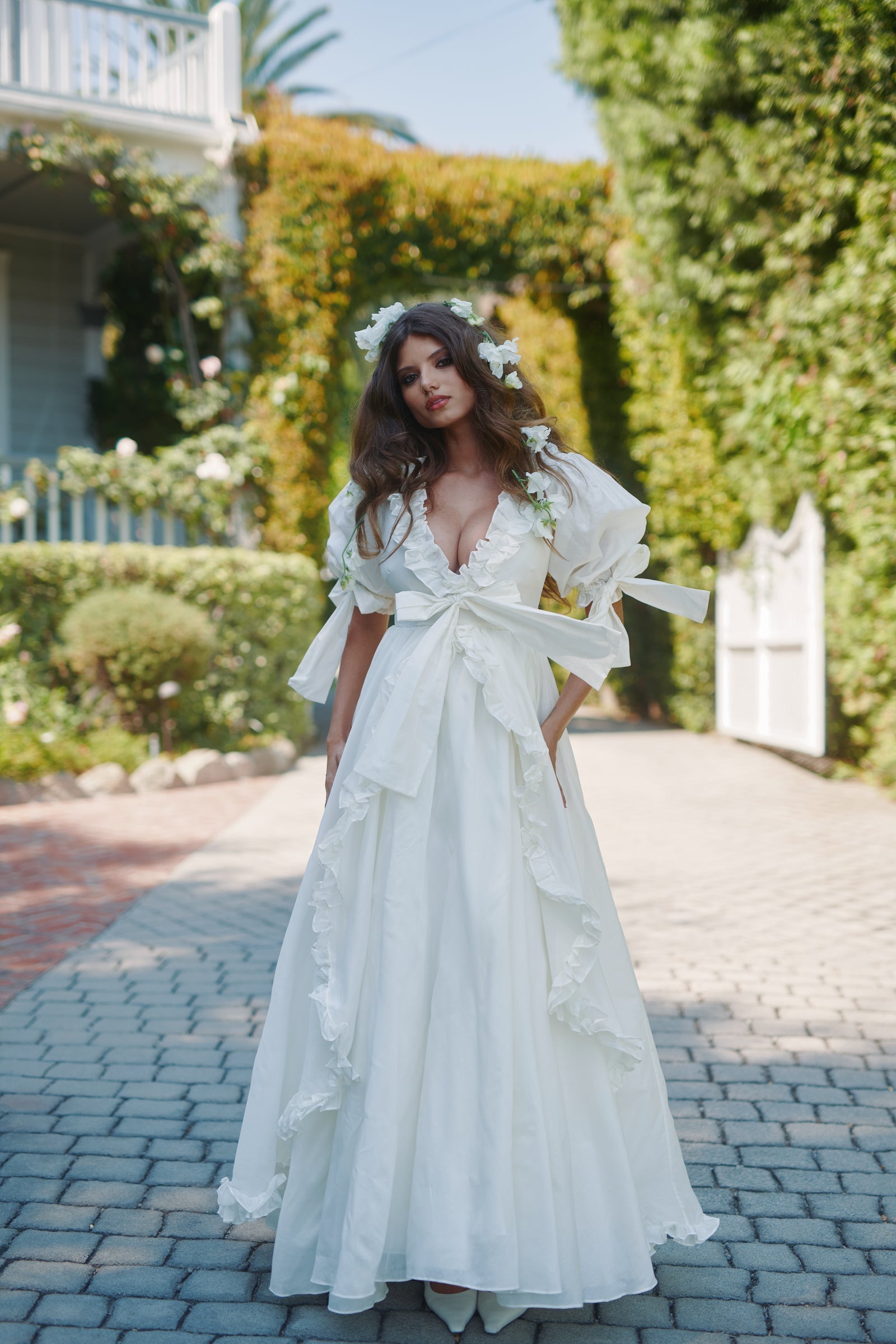 The Ivory Organdy Marie Gown