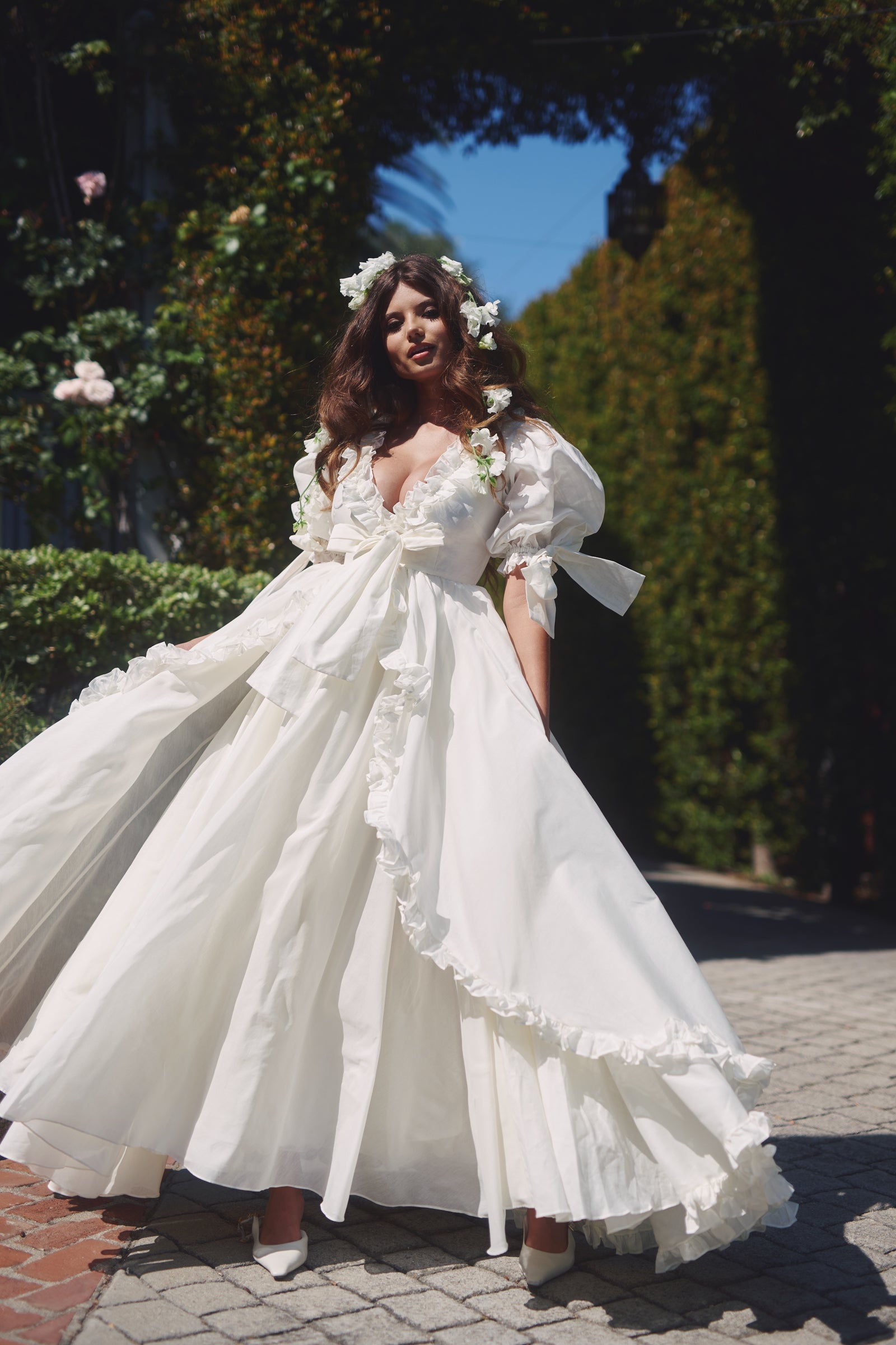 The Ivory Organdy Marie Gown