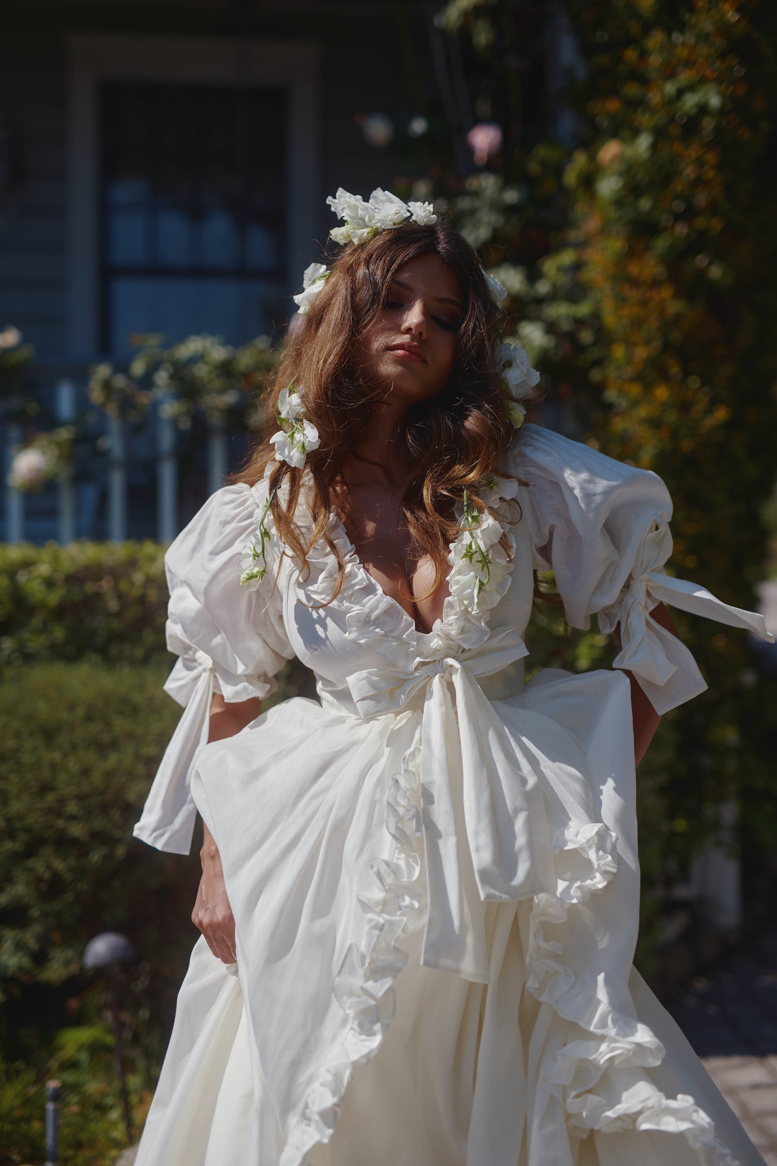 The Ivory Organdy Marie Gown