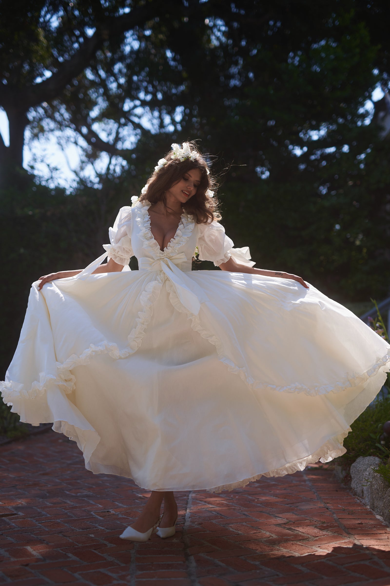 The Ivory Organdy Marie Gown