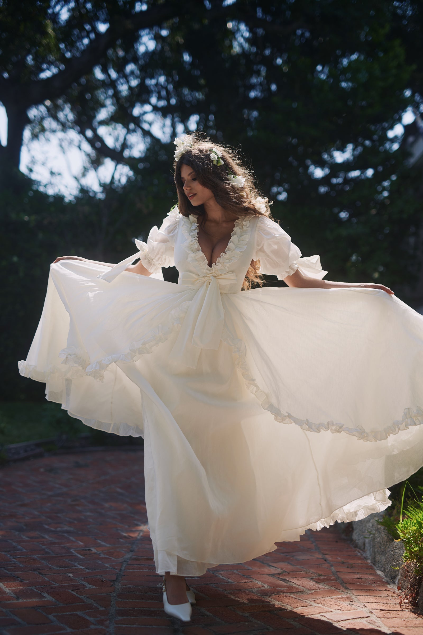 The Ivory Organdy Marie Gown