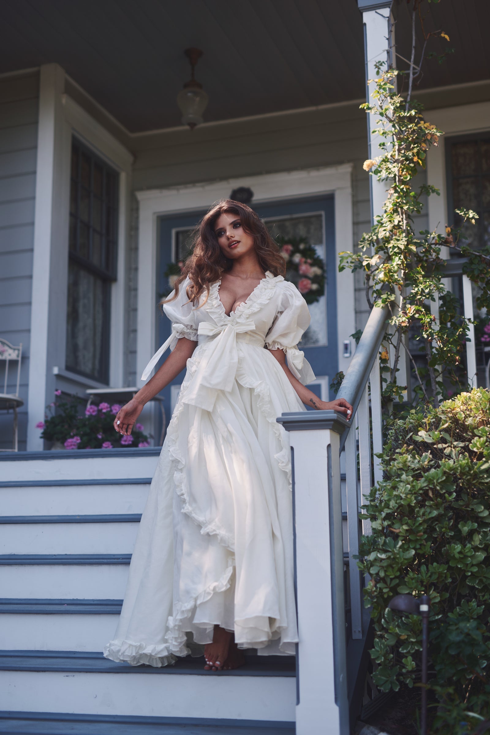 The Ivory Organdy Marie Gown