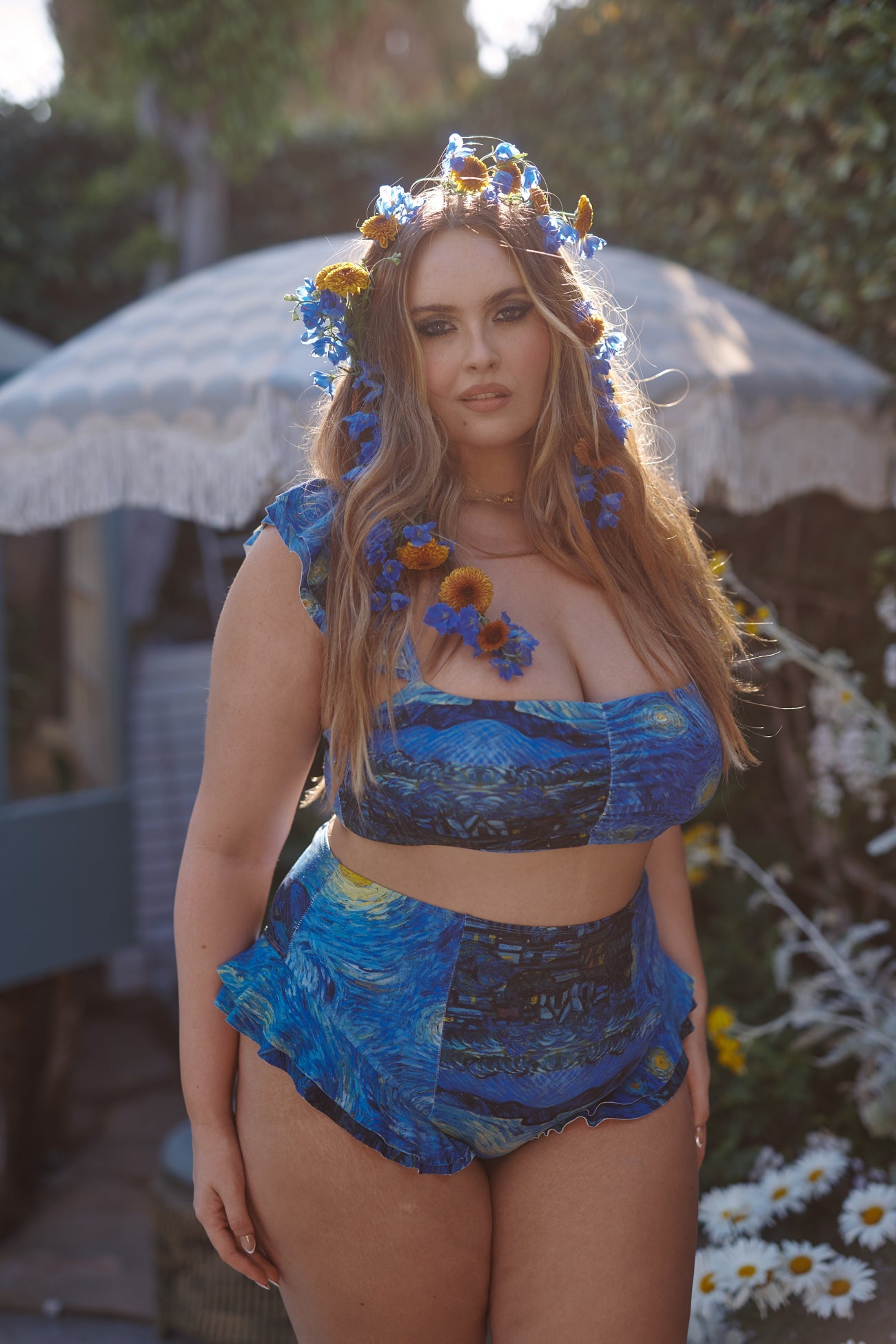 The Starry Night Ruffle Bikini Bottoms