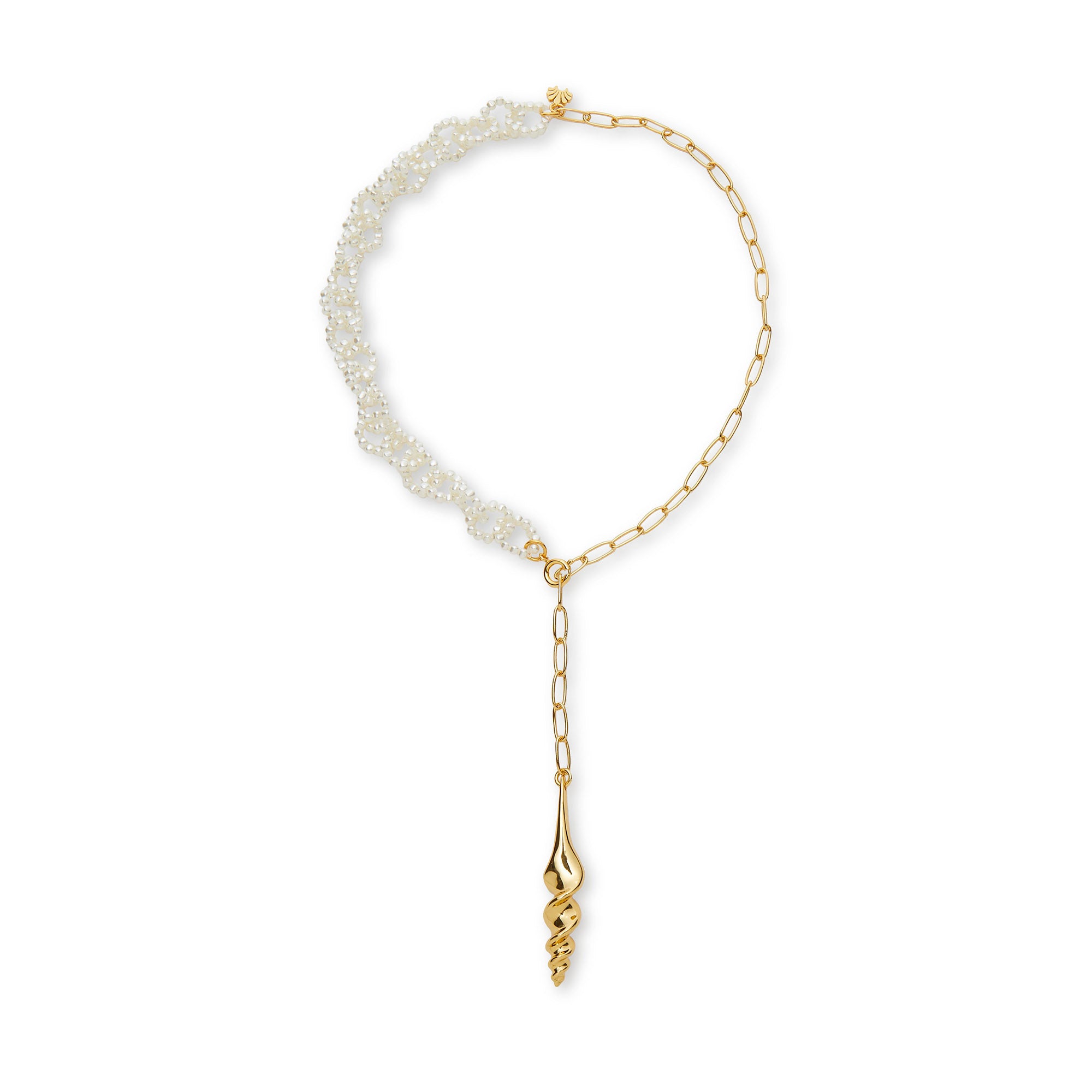 Turritella Lariat Necklace