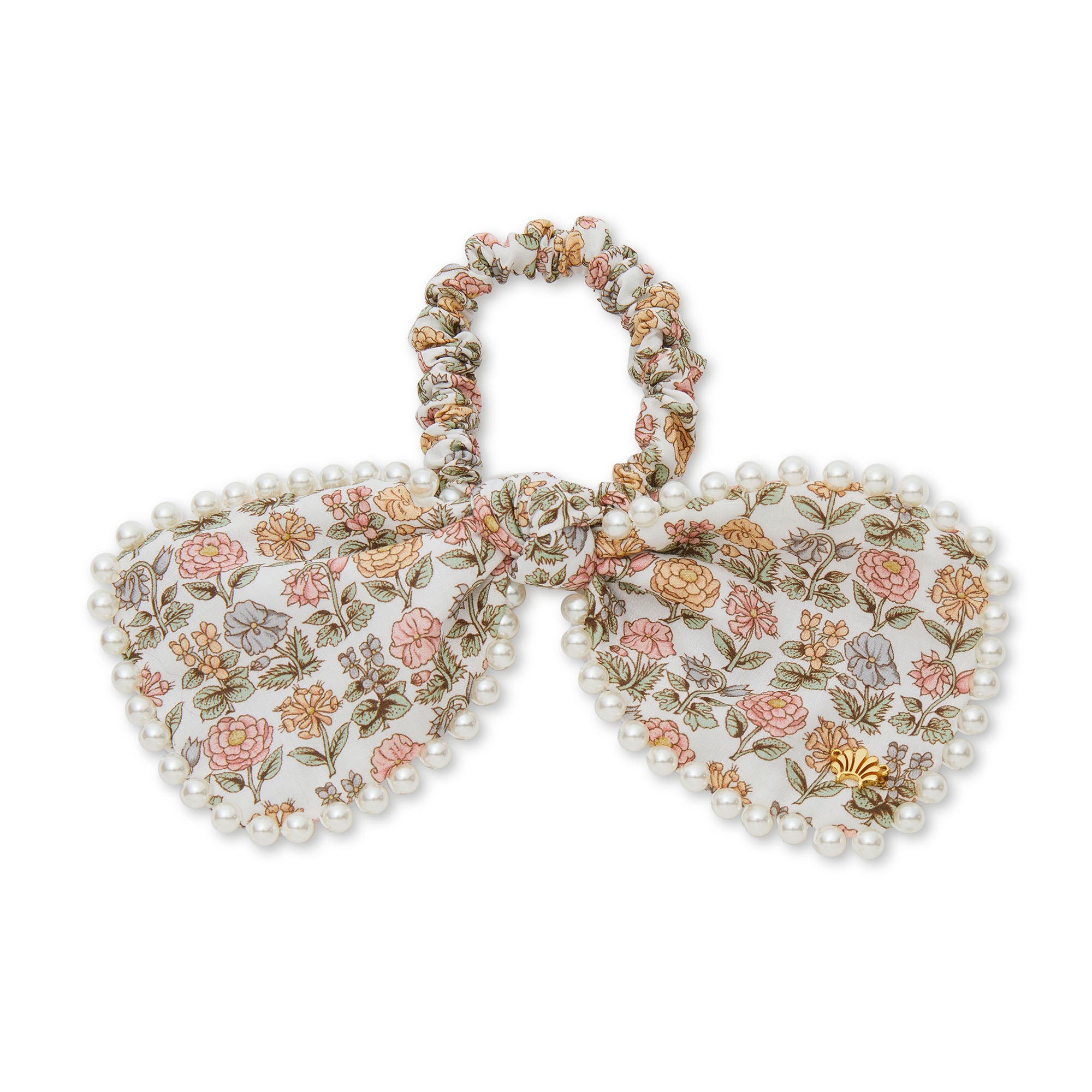 Penny Liberty Pearl Trim Bow Scrunchie
