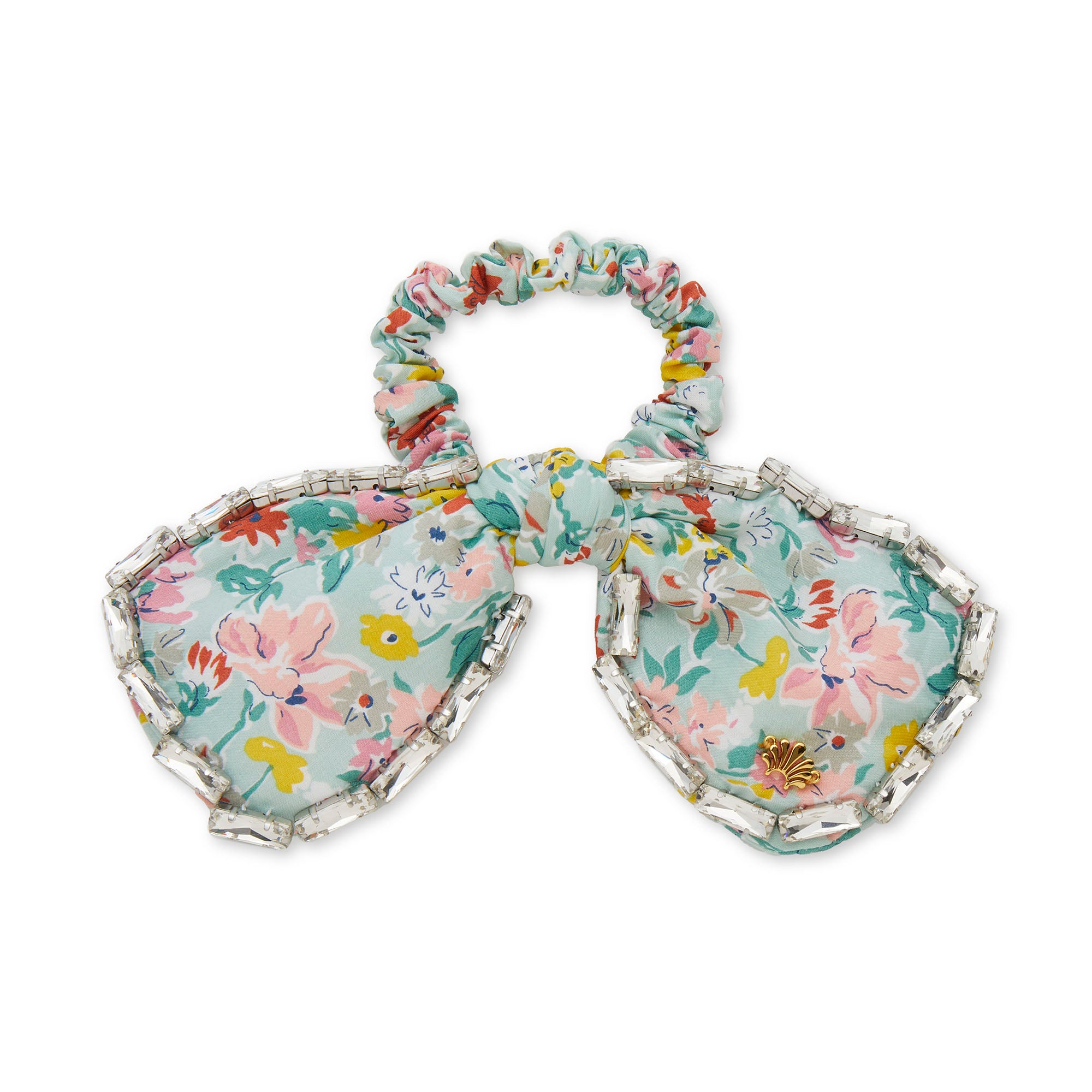 Penny Liberty Crystal Trim Bow Scrunchie