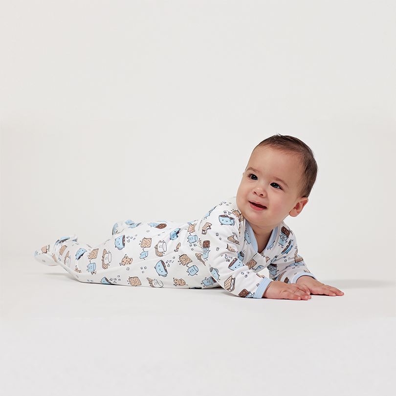 Zipper Footie Smores Blue