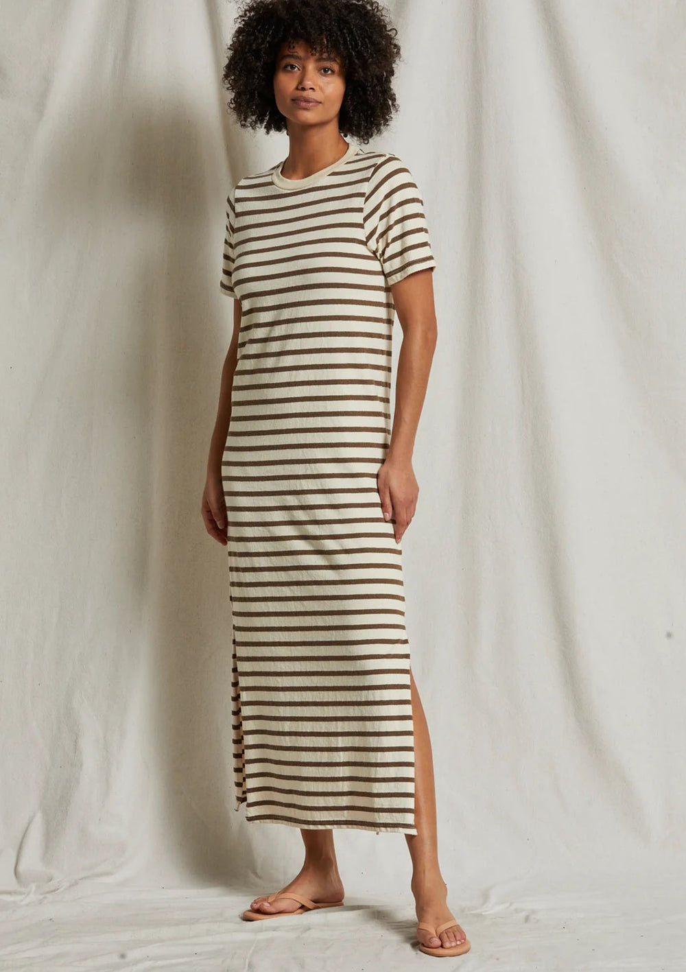 D32 - Lover - Recycled Cotton Stripped SS Maxi Dress