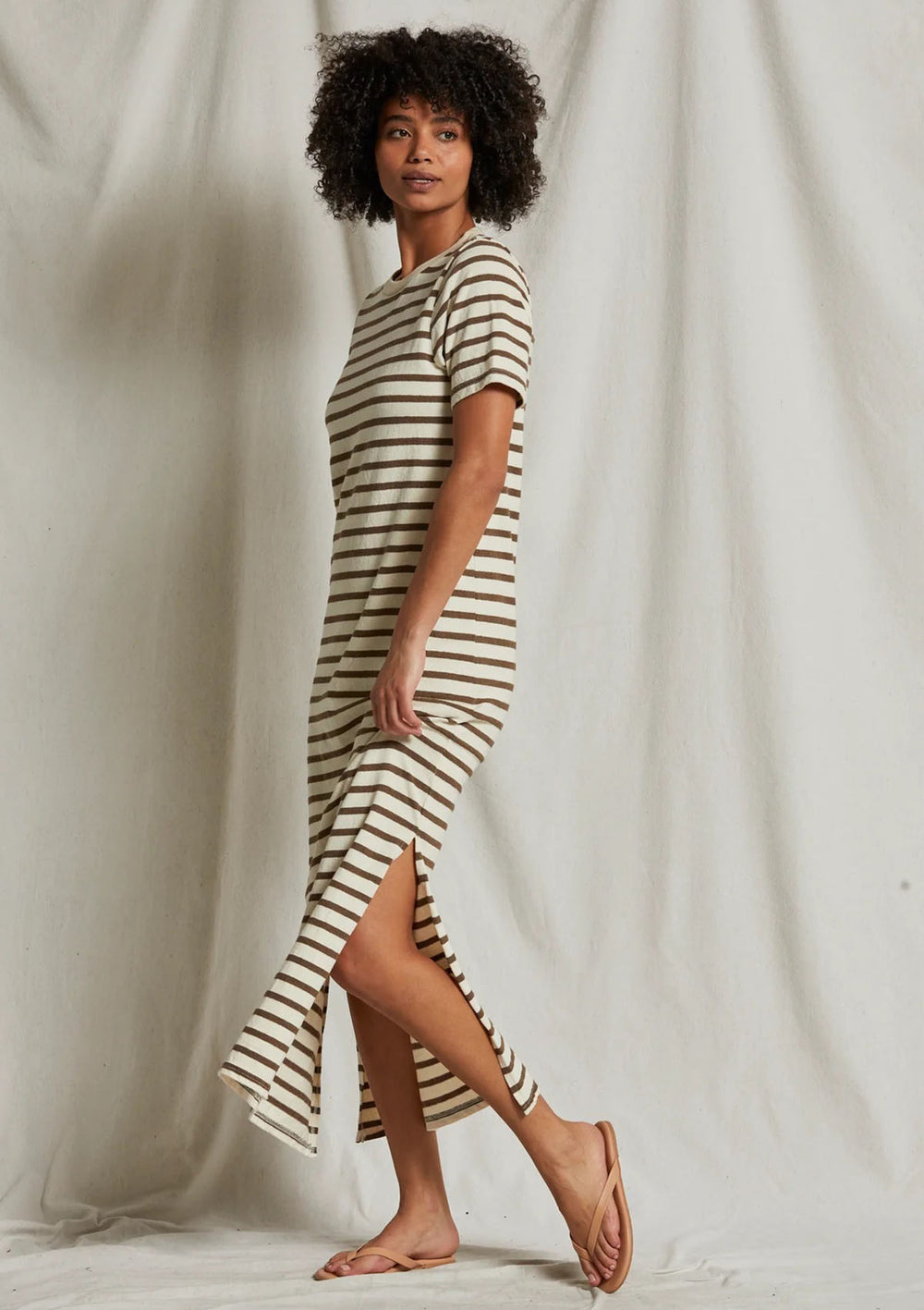 D32 - Lover - Recycled Cotton Stripped SS Maxi Dress