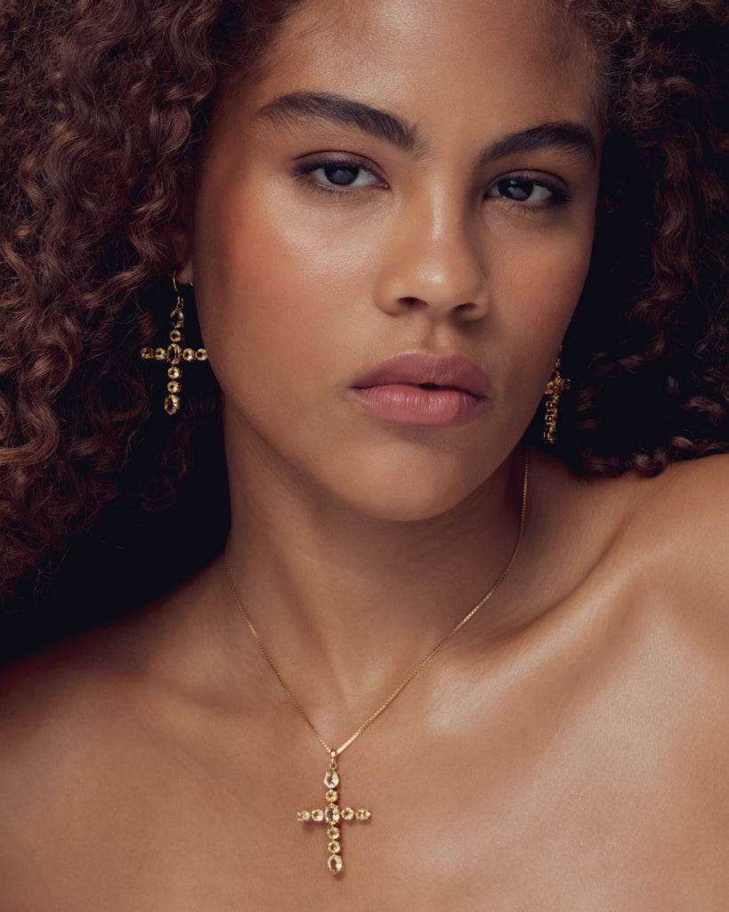 The Isabella Cross Earrings - Luv Aj Fine