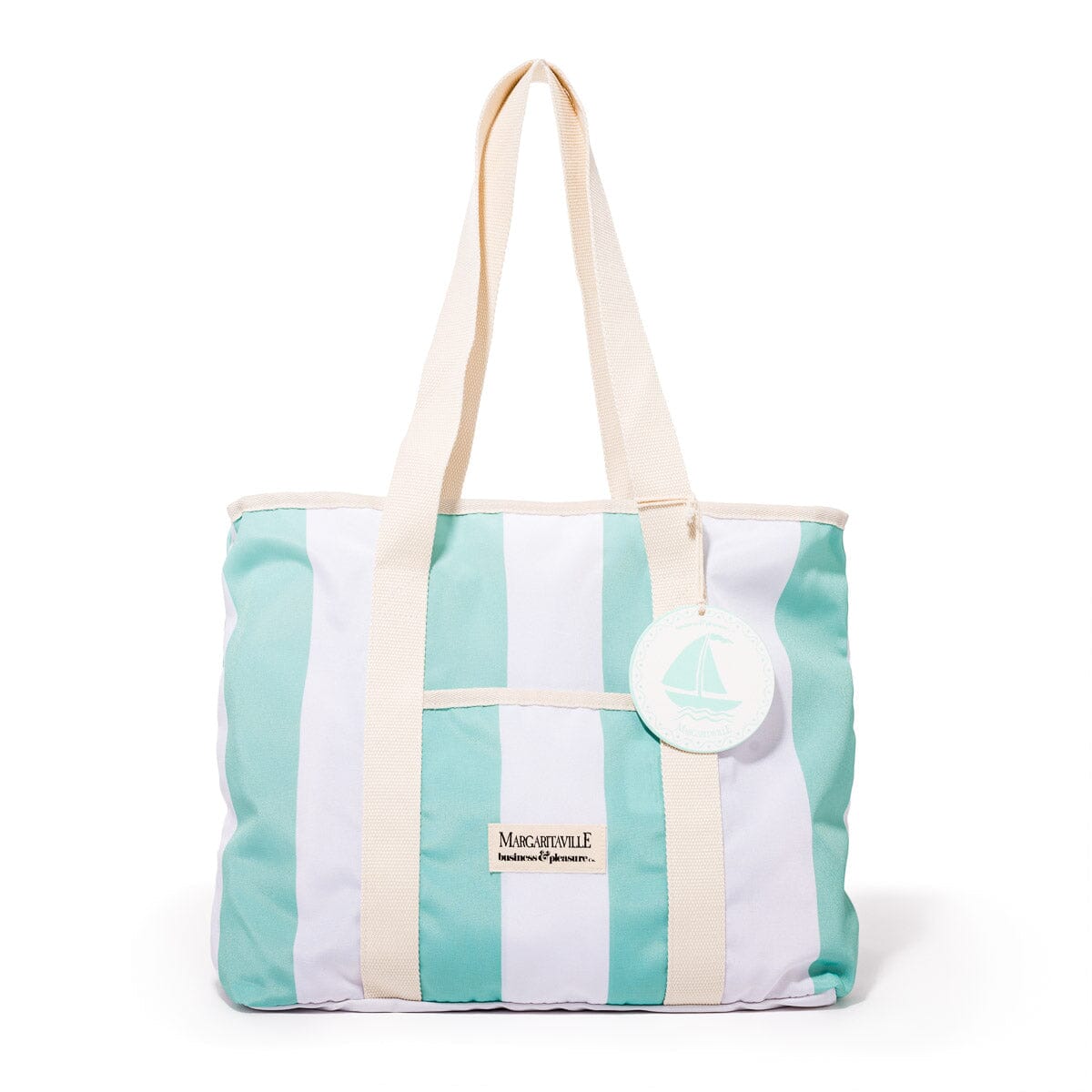 The Volcano Beach Bag - Last Mango Green Stripe Beach Bag Business & Pleasure Co 