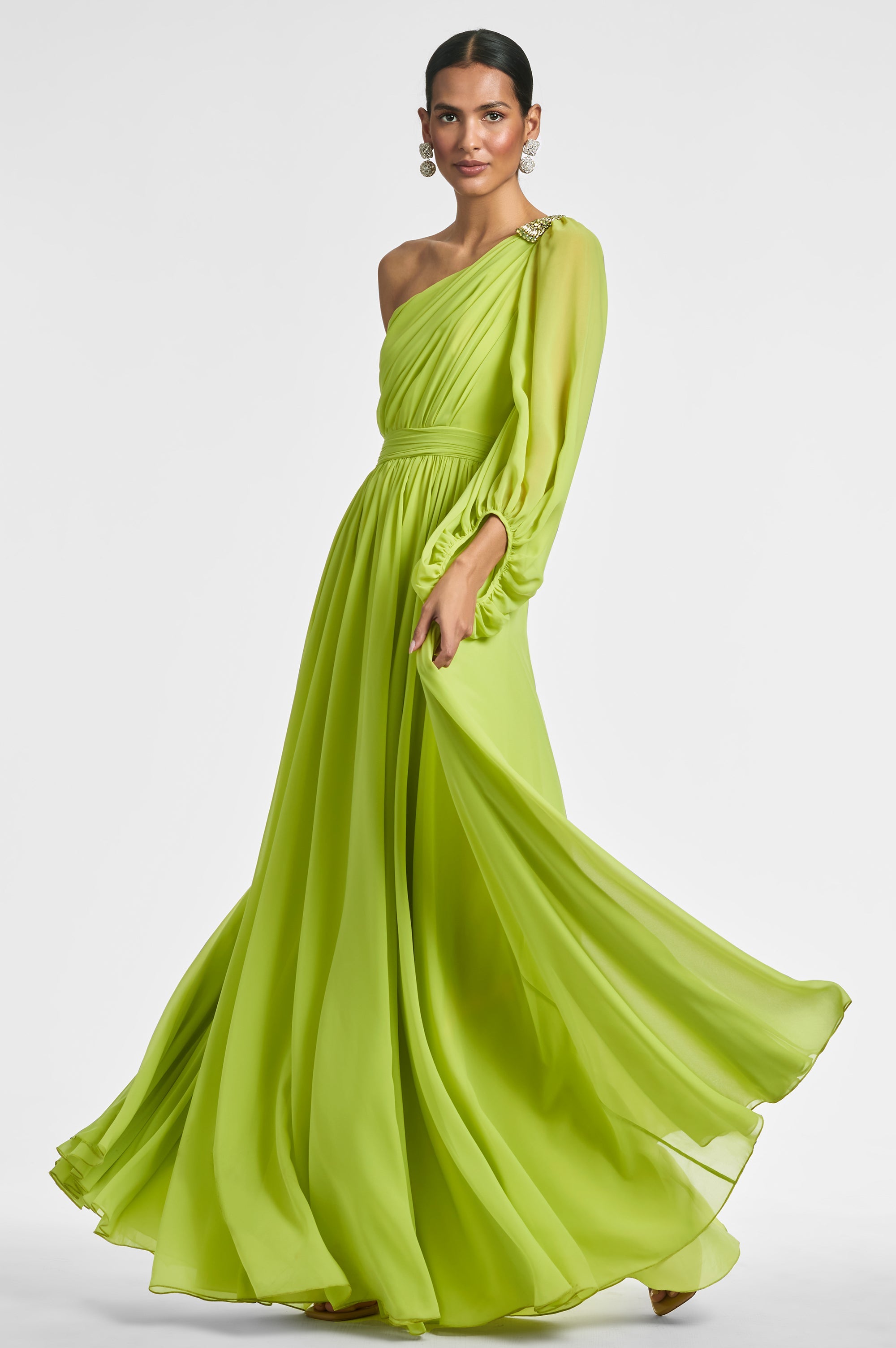 Makayla Gown - Chartreuse - Final Sale