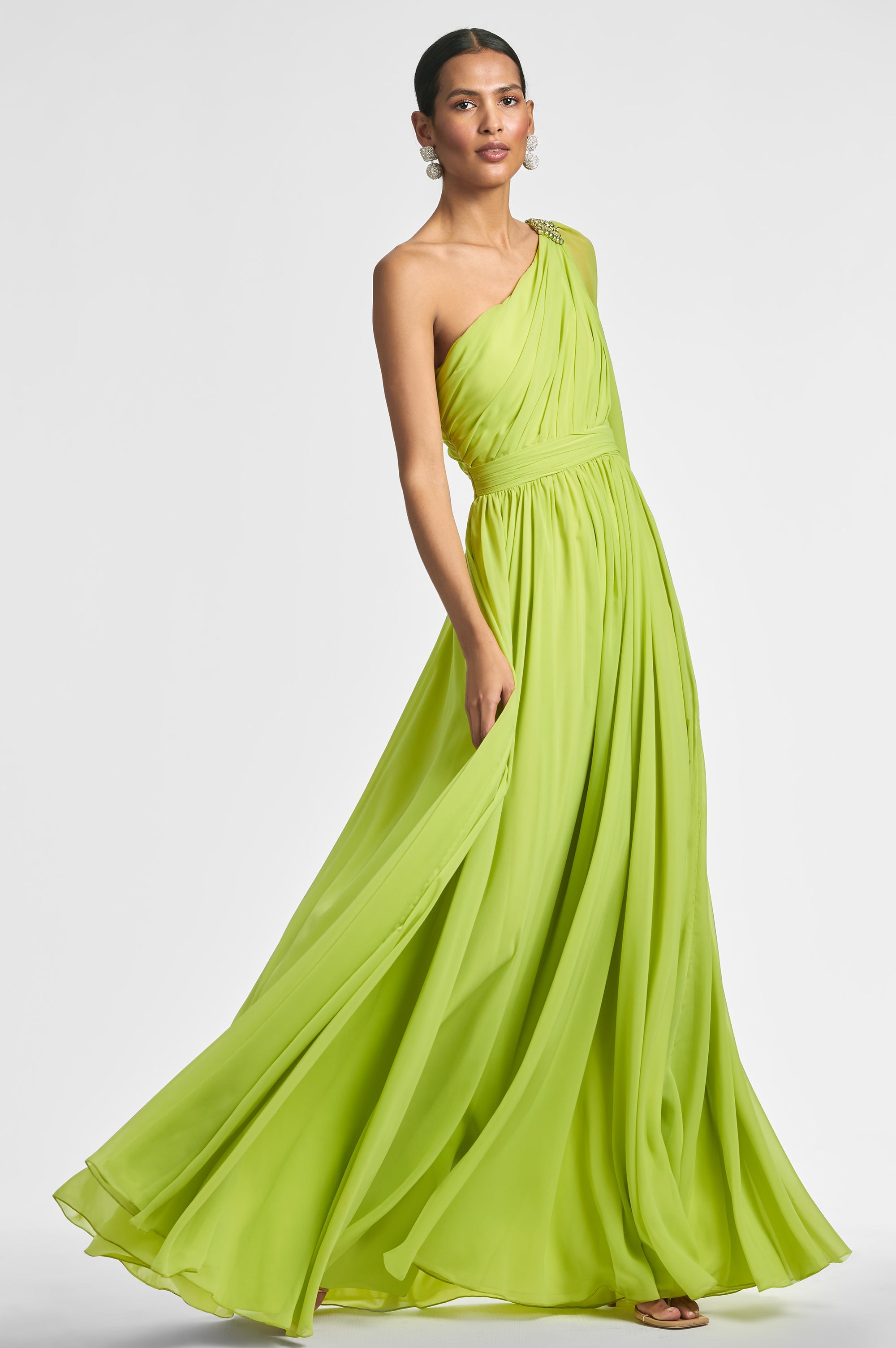 Makayla Gown - Chartreuse - Final Sale