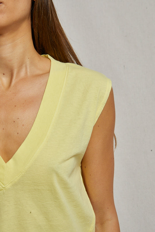 T11 - Margot - Cotton Sleeveless V Neck Tee