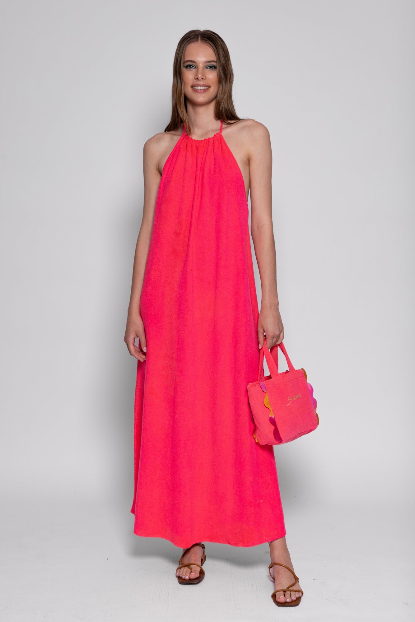 MARLA LONG DRESS TERRY FUCHSIA