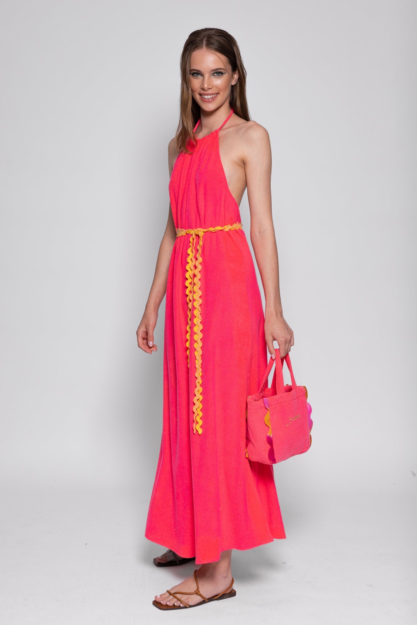 MARLA LONG DRESS TERRY FUCHSIA