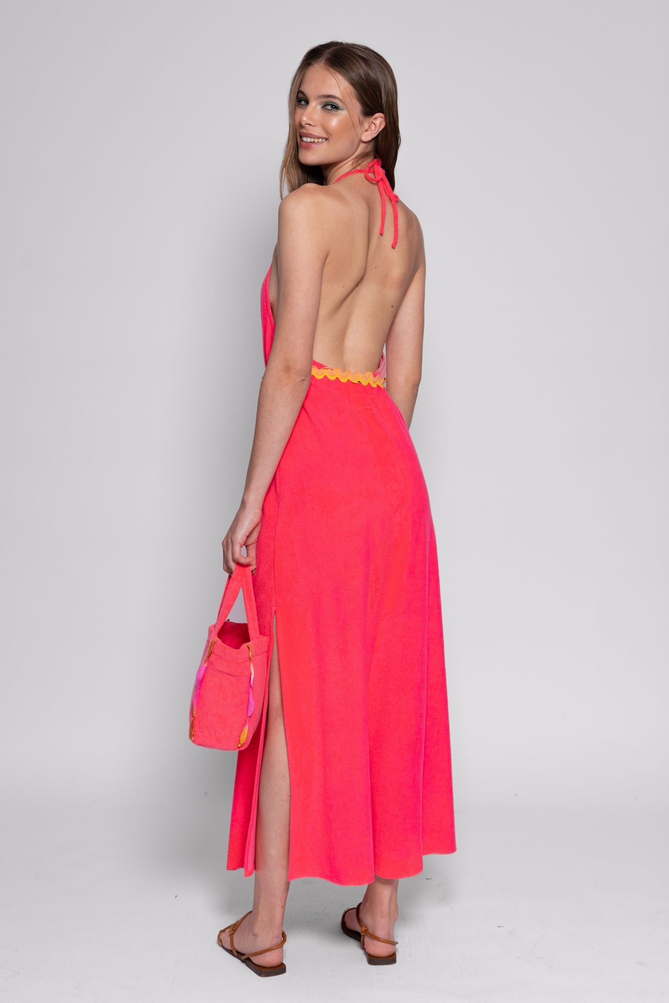 MARLA LONG DRESS TERRY FUCHSIA