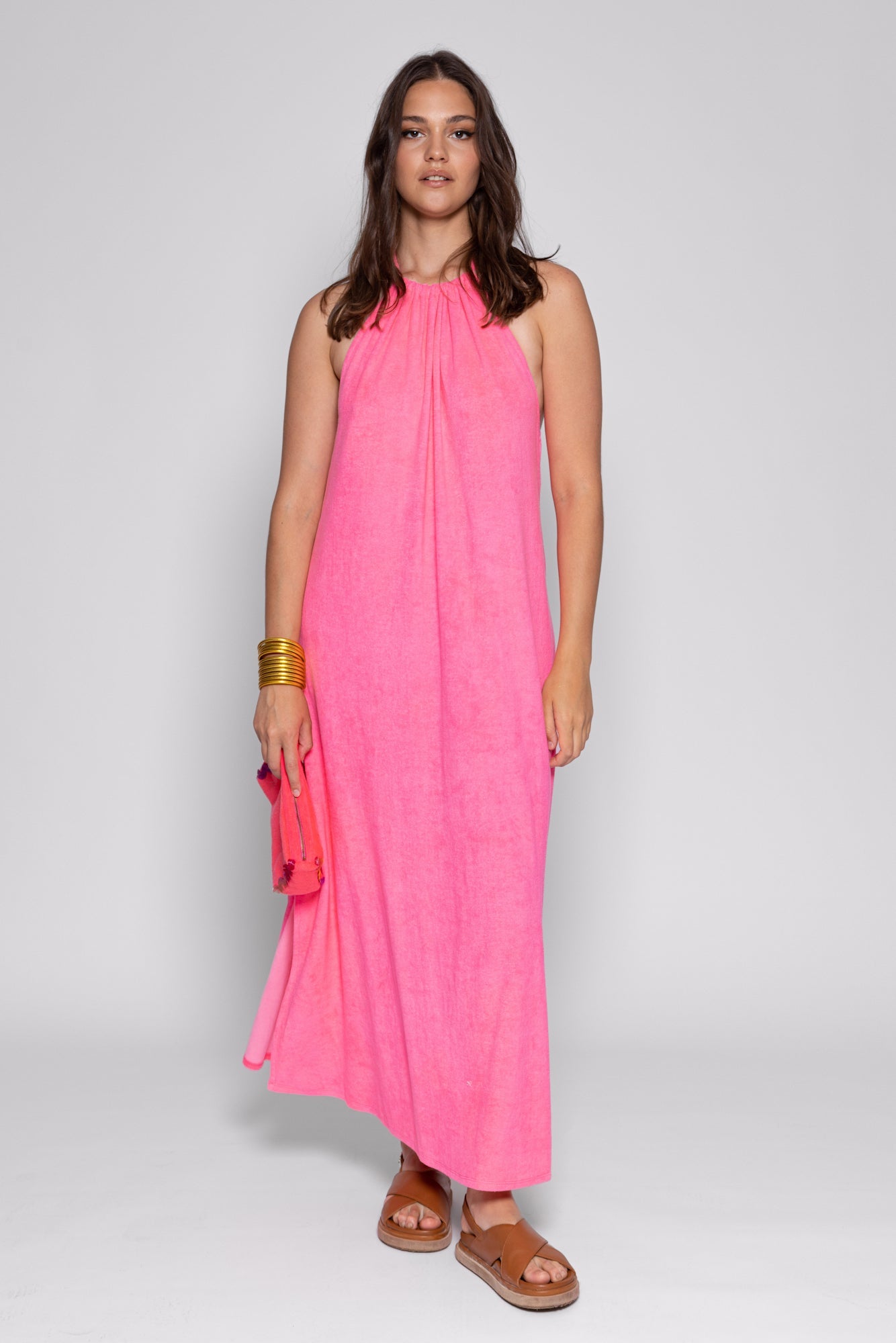 MARLA LONG DRESS TERRY LIGHT PINK