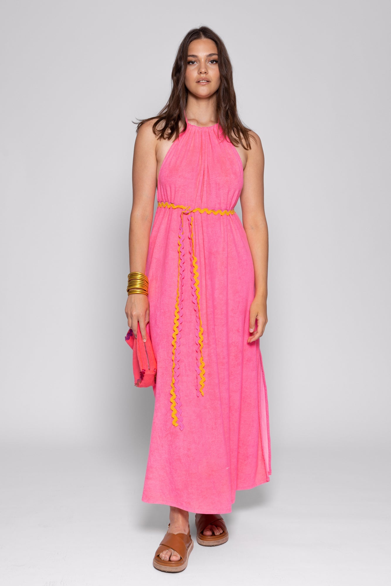 MARLA LONG DRESS TERRY LIGHT PINK