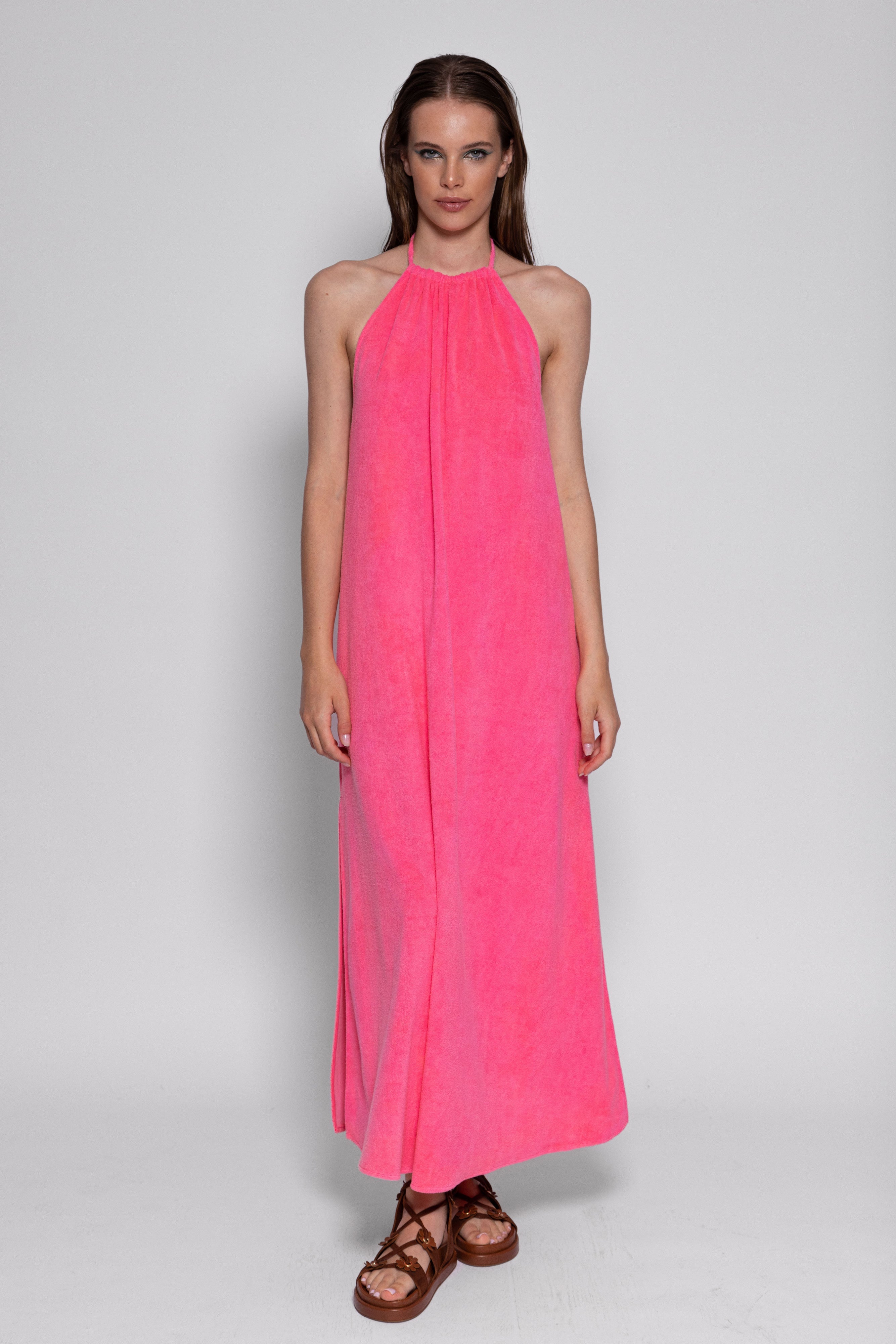 MARLA LONG DRESS TERRY LIGHT PINK