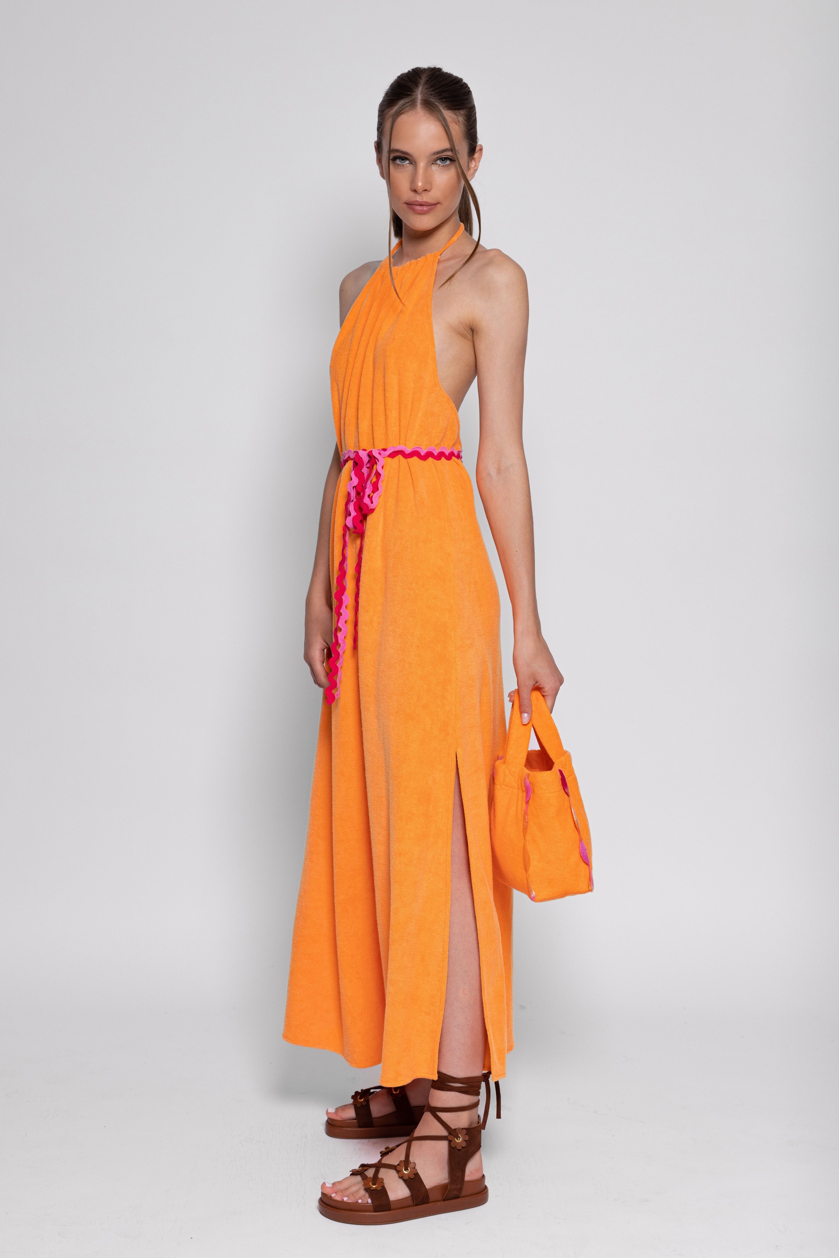 MARLA LONG DRESS TERRY ORANGE