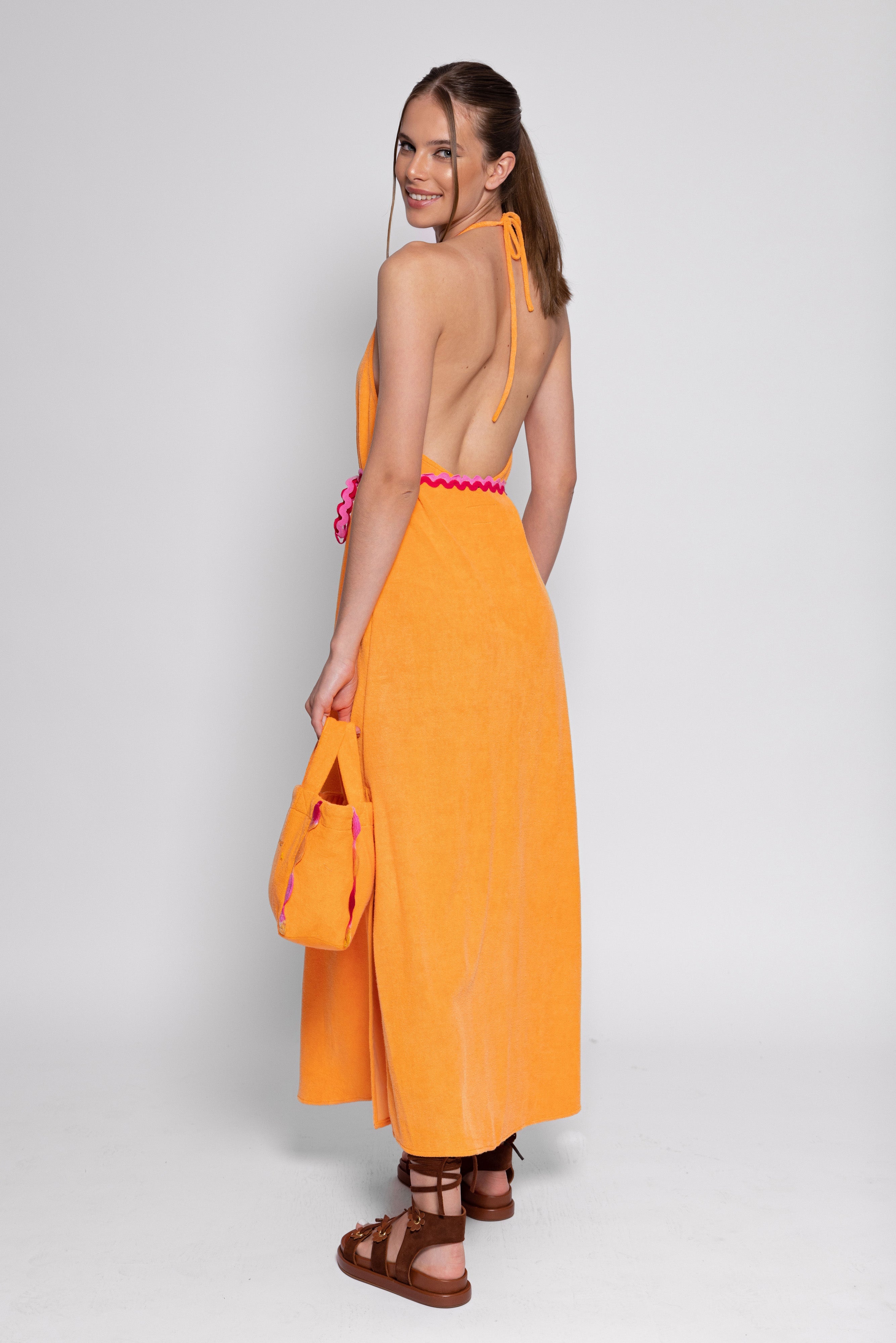 MARLA LONG DRESS TERRY ORANGE