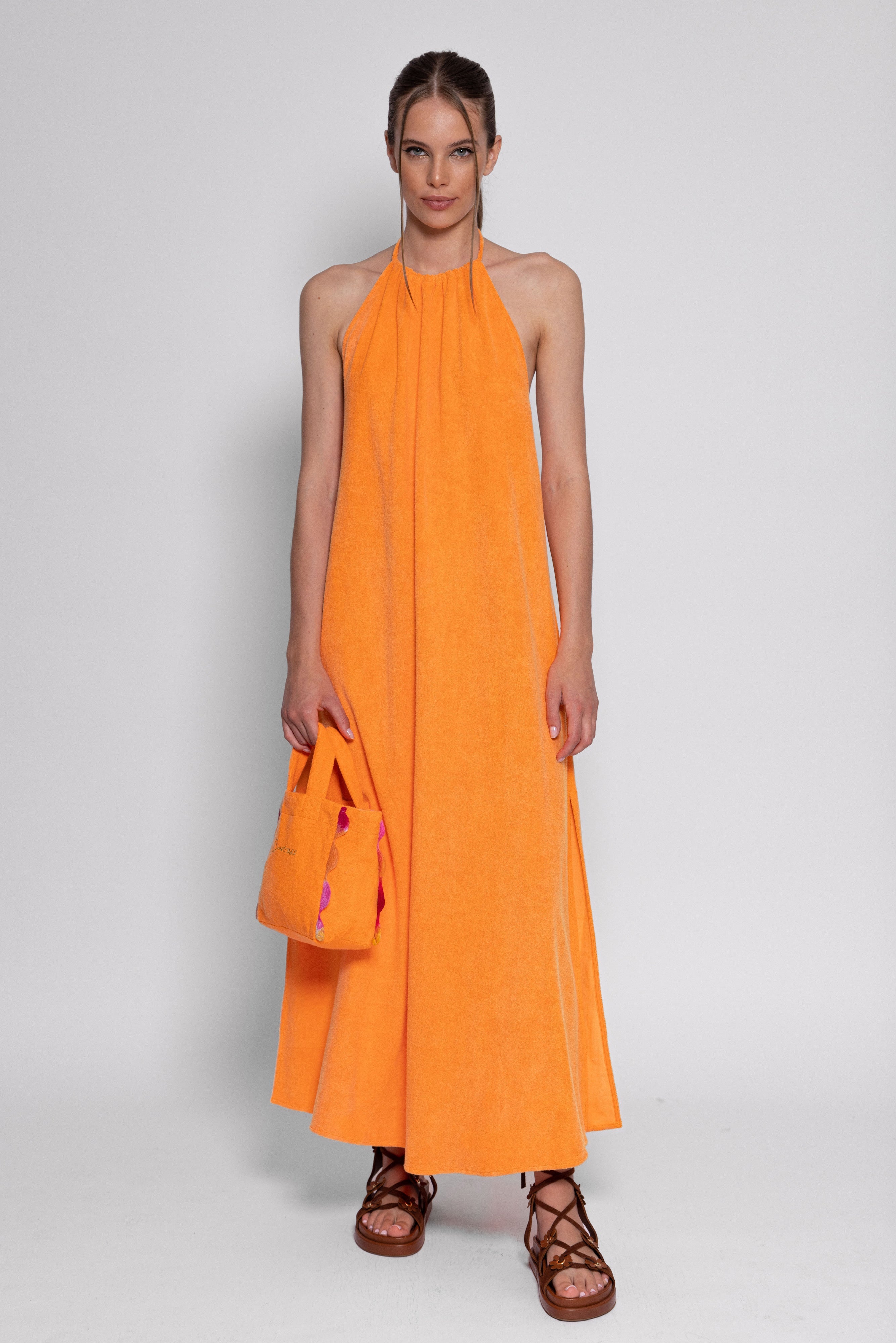 MARLA LONG DRESS TERRY ORANGE