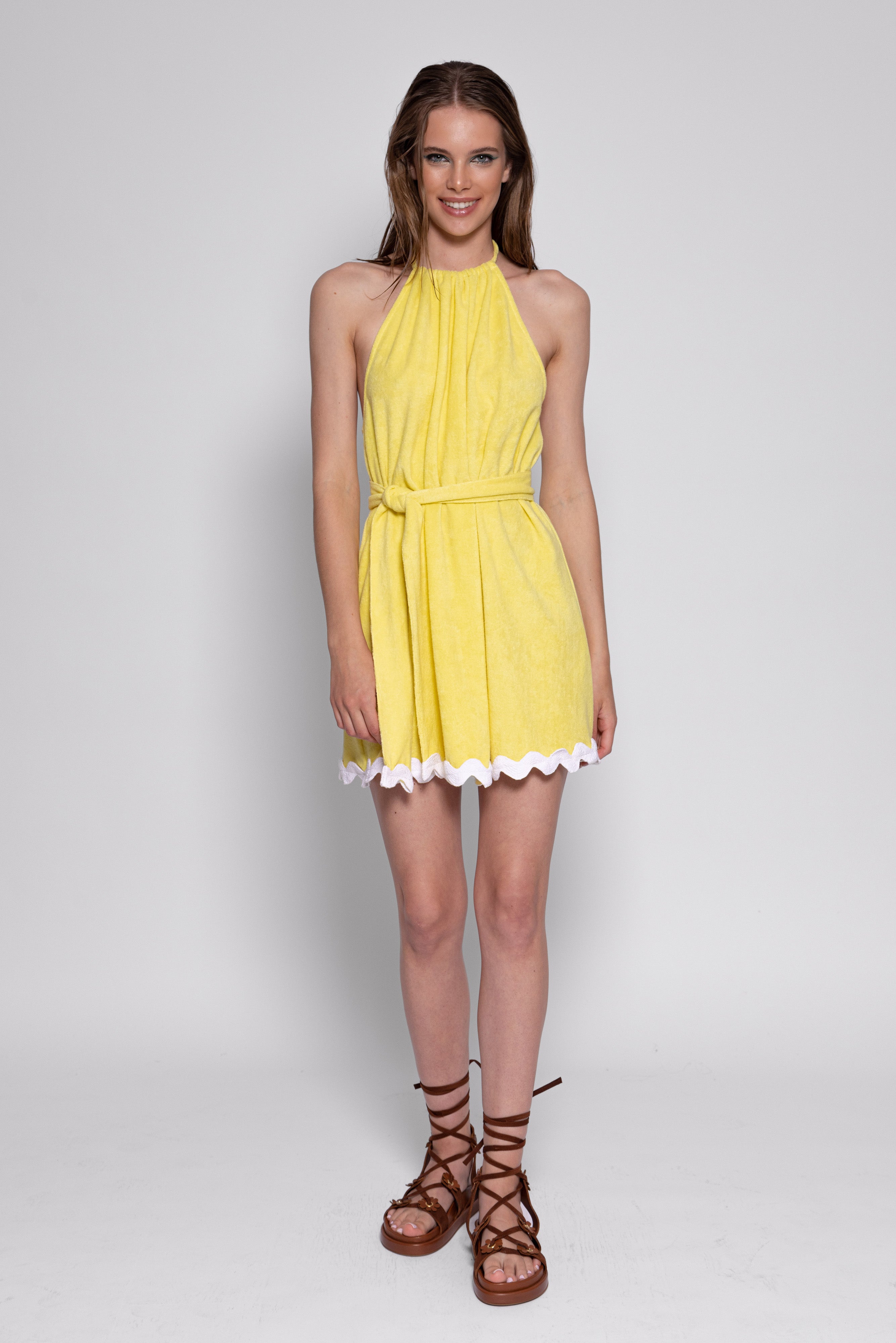 MARLA SHORT DRESS TERRY LEMON