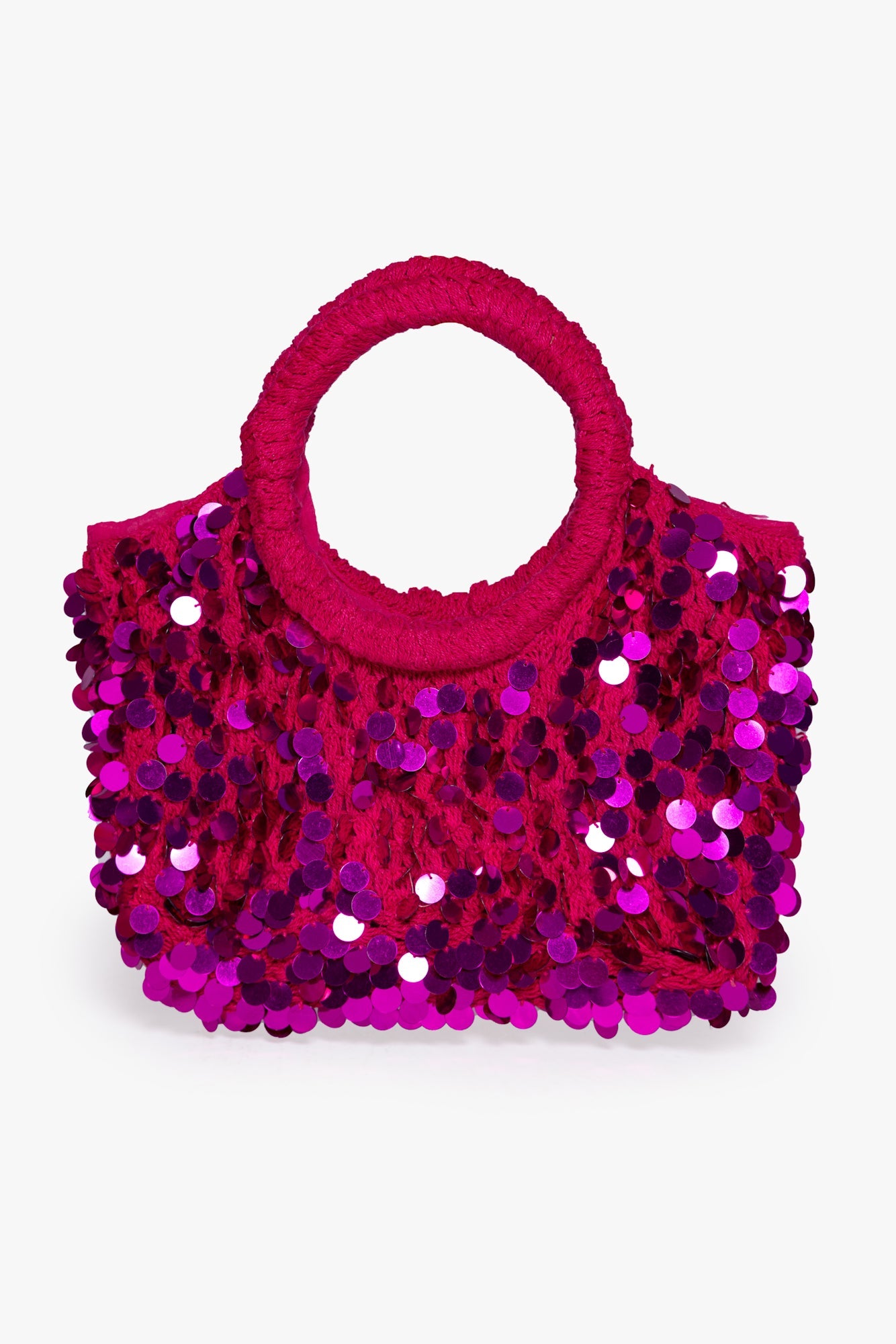 MARLEY BAG CROCHET BIG SEQUINS FUCHSIA