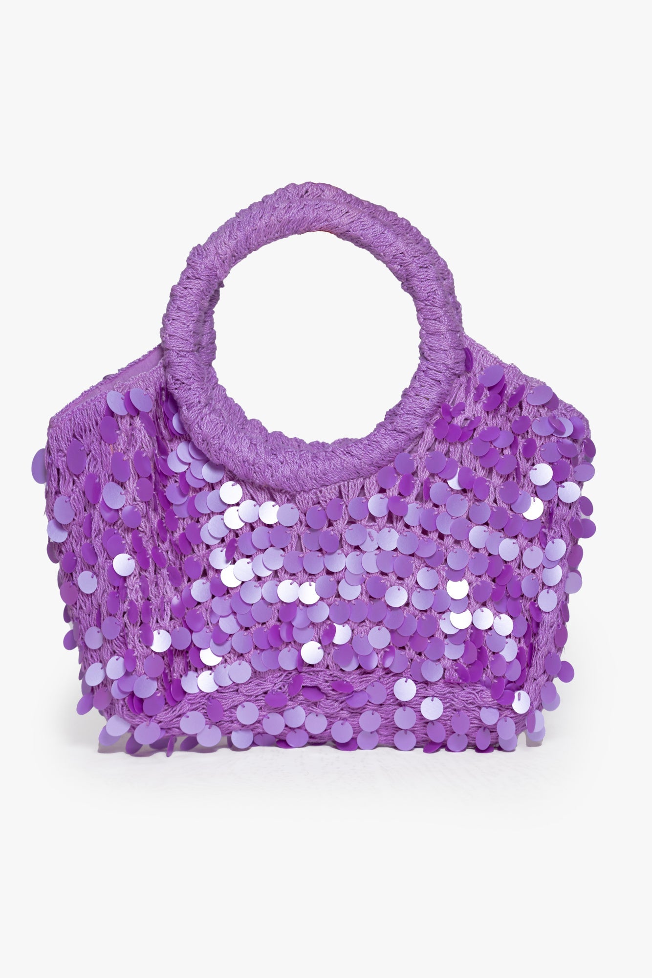 MARLEY BAG CROCHET BIG SEQUINS LAVENDER