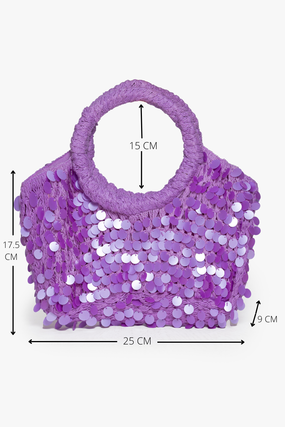 MARLEY BAG CROCHET BIG SEQUINS LAVENDER