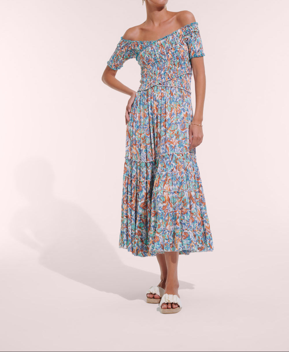 LONG DRESS SOLEDAD V CK - AQUA SHADOW