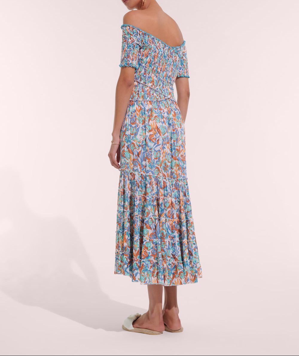 Long Dress Soledad V Ck Aqua Shadow Viscose Crinkle