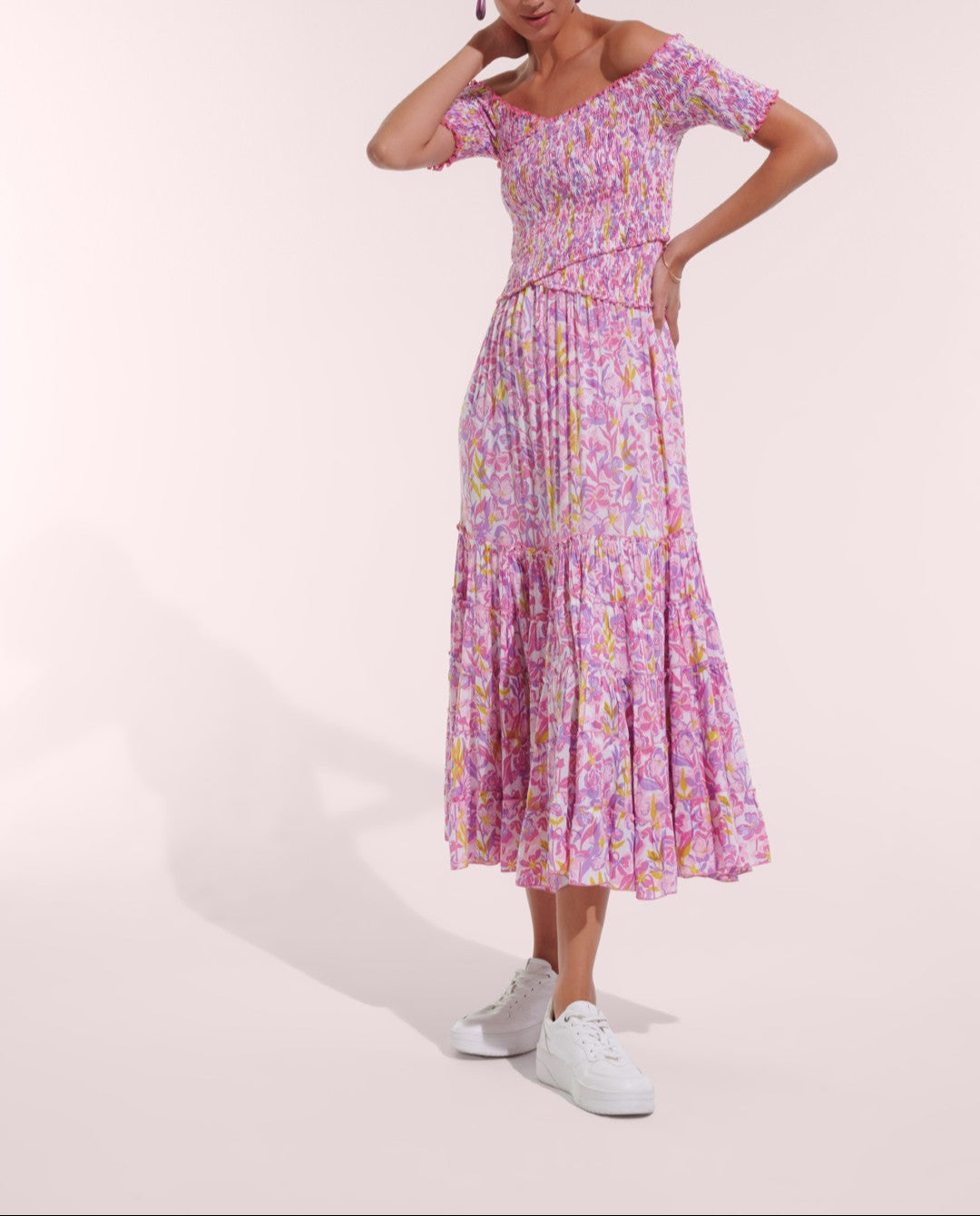 LONG DRESS SOLEDAD V - PINK SHADOW