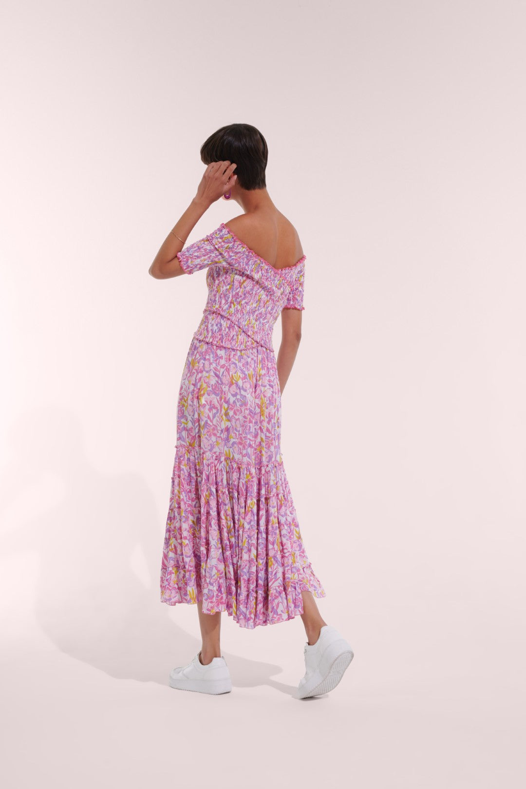 LONG DRESS SOLEDAD V - PINK SHADOW