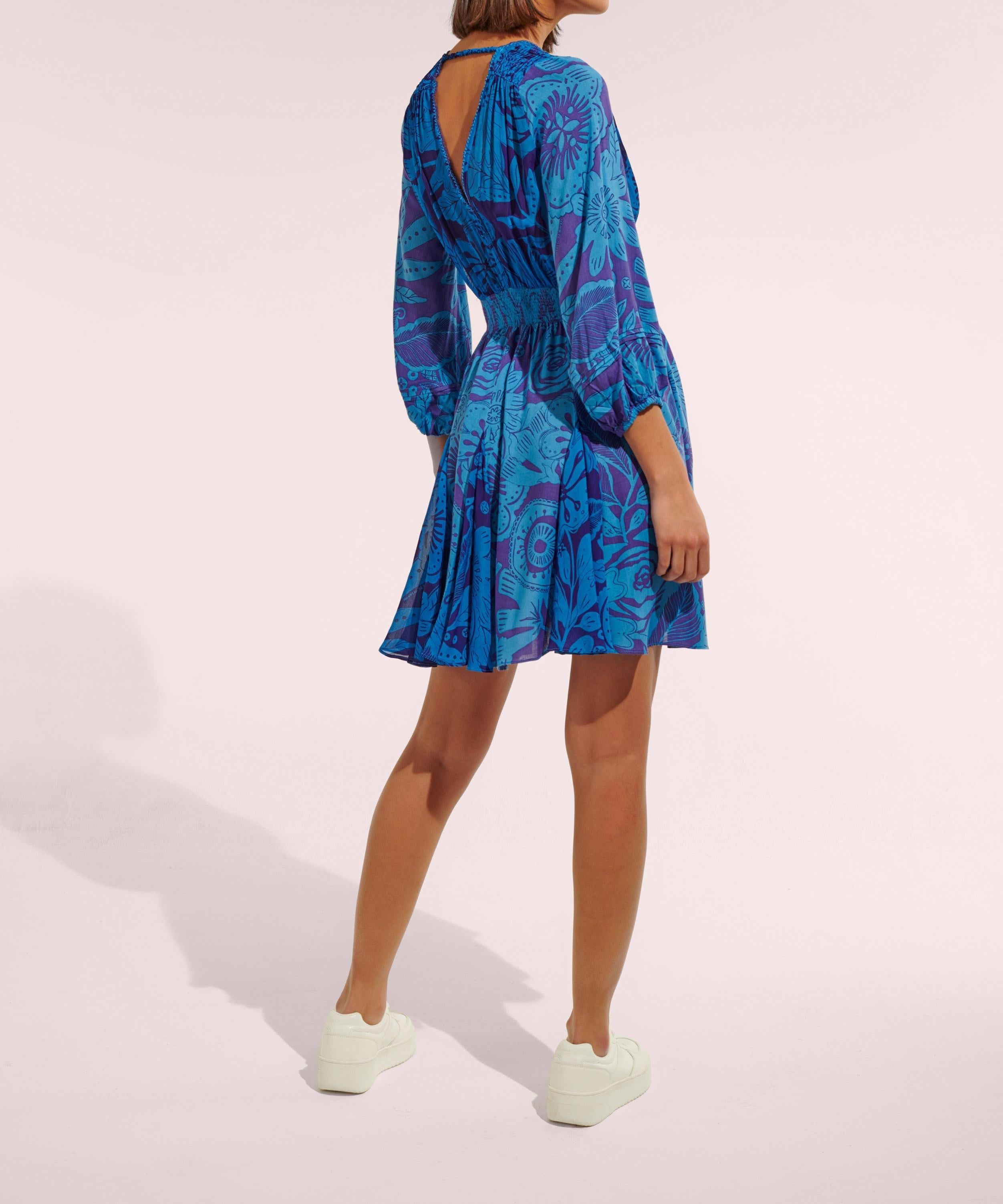 Mini Dress Anabelle - Blue Gauguin