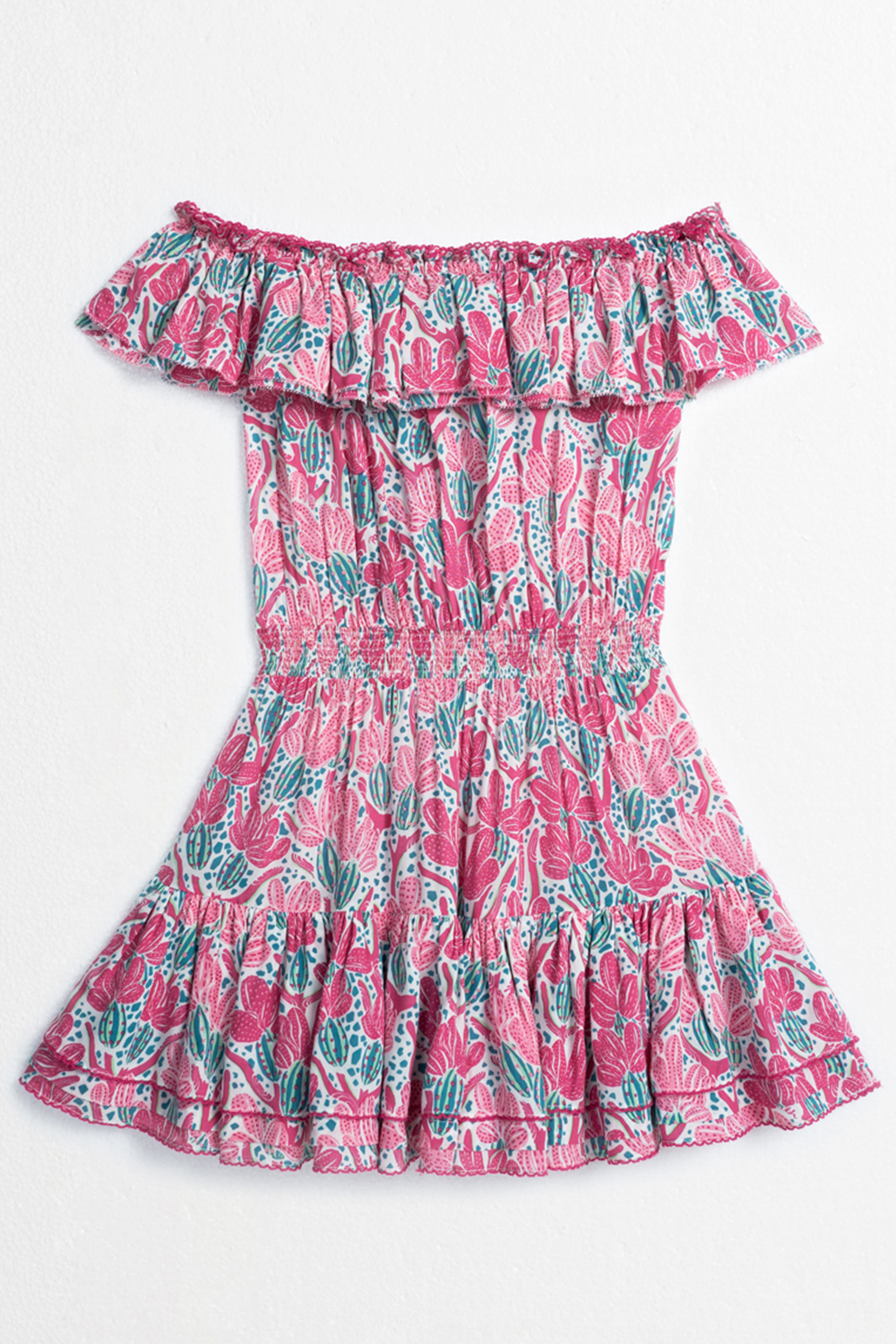 Mini Dress Bella Kids V Pink Kaktus Viscose