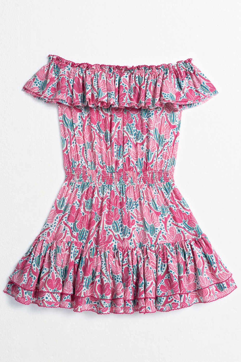 Mini Dress Bella Kids V Pink Kaktus Viscose