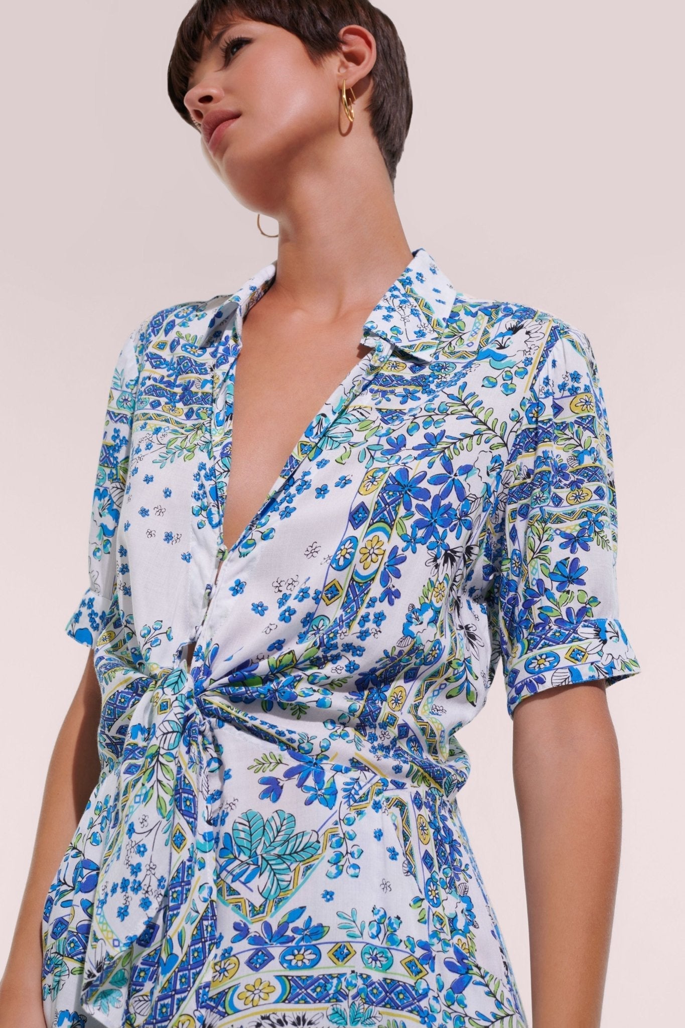Mini Dress Bettina - Blue Foulard