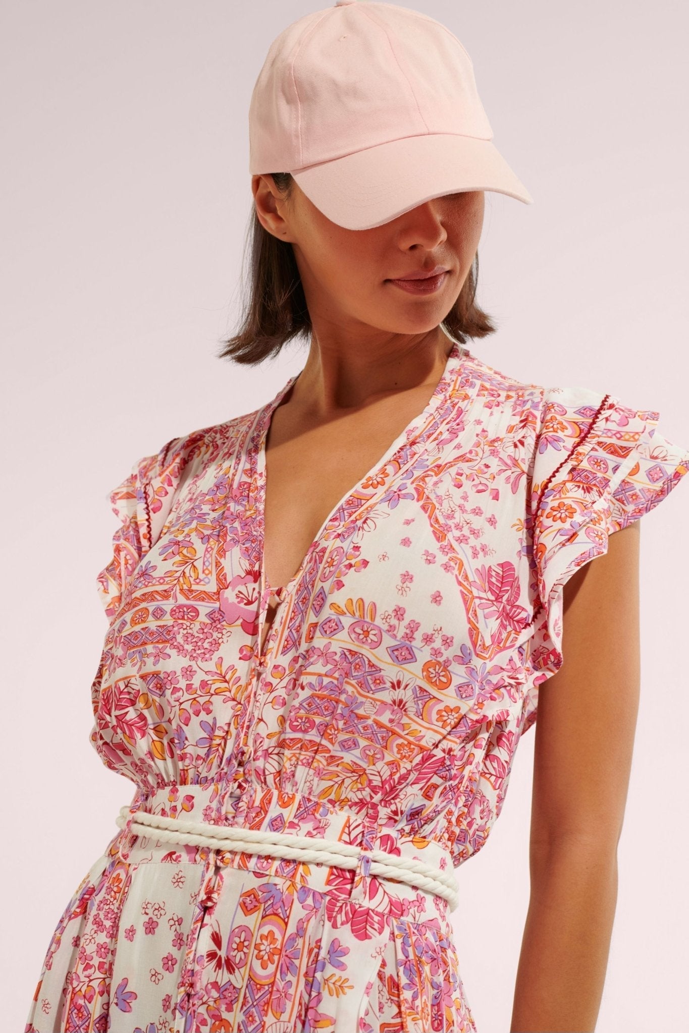 Mini Dress Bice - Pink Foulard