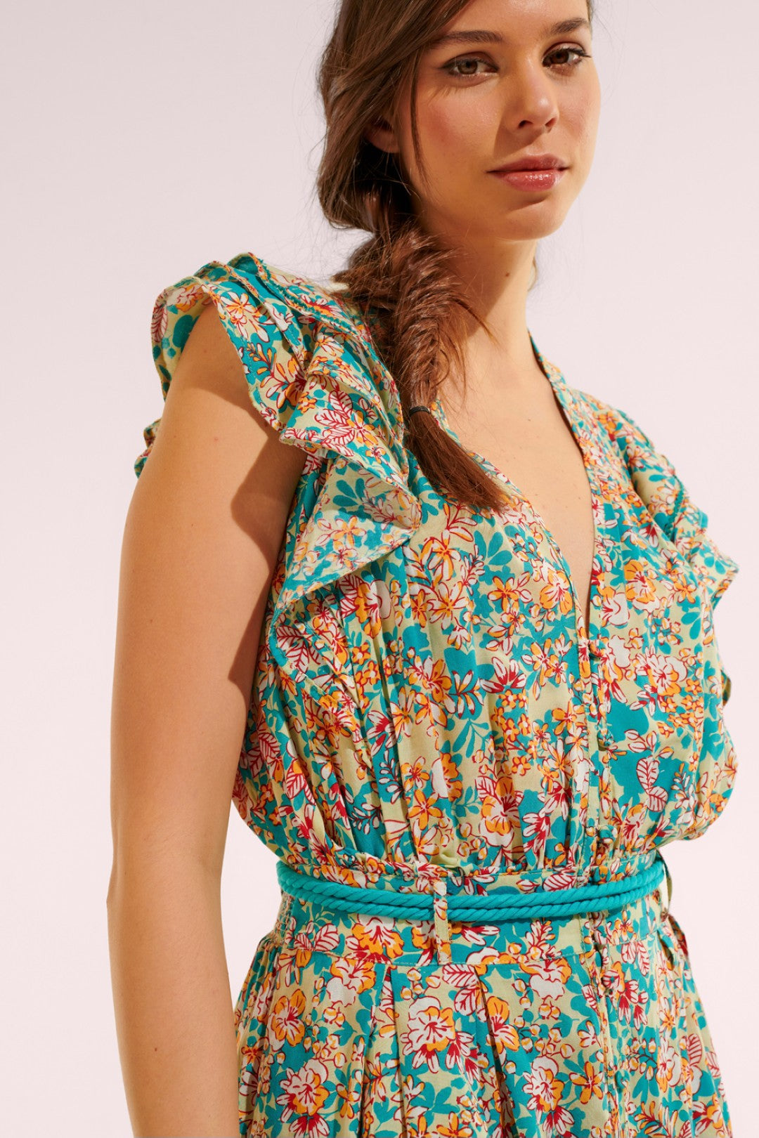 MINI DRESS BICE V - GREEN SWEET BELL