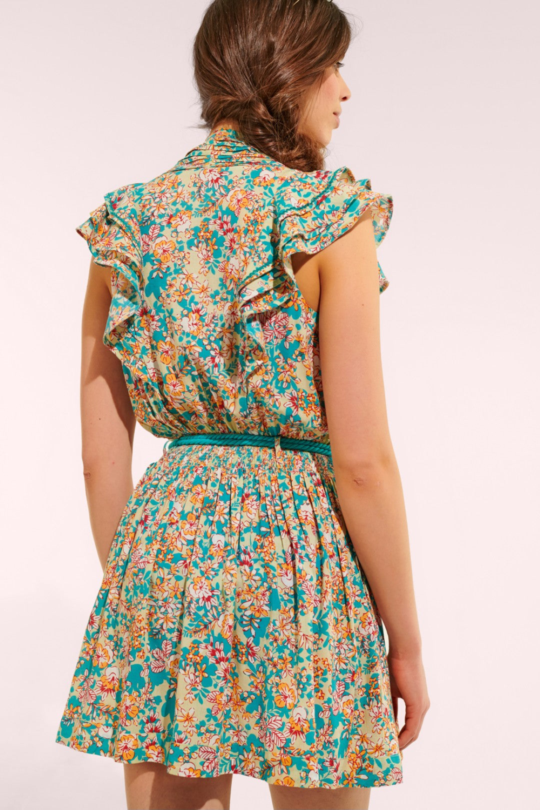 MINI DRESS BICE V - GREEN SWEET BELL