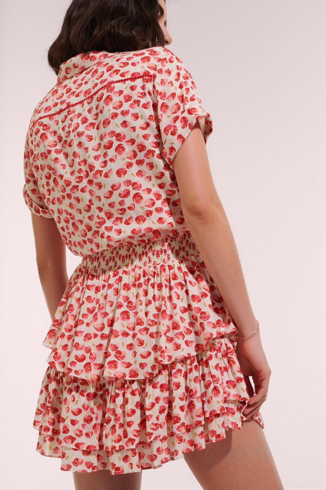 MINI DRESS BRENDA V - WHITE RED ALAMY