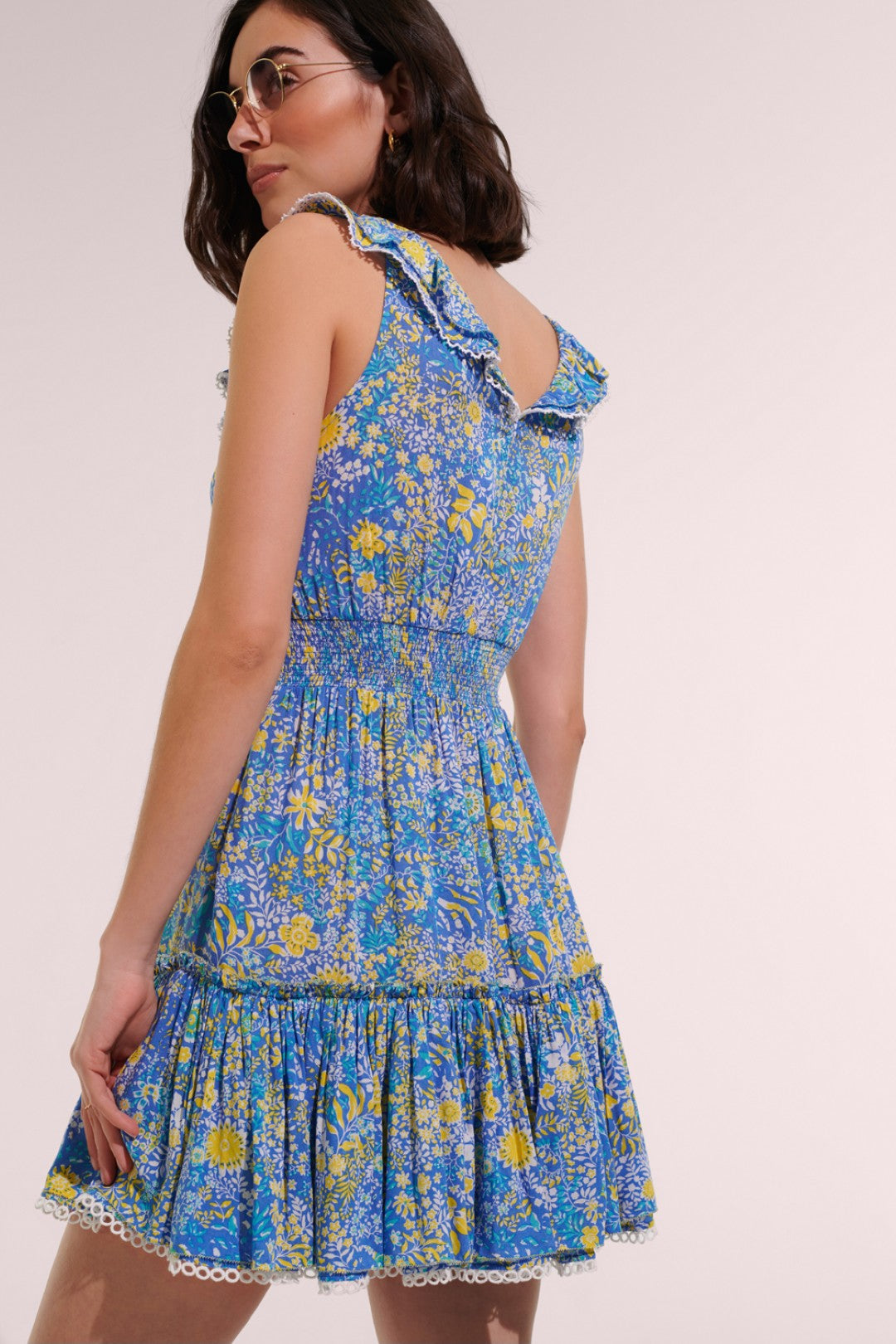 MINI DRESS BRUNA V - BLUE COROLLE