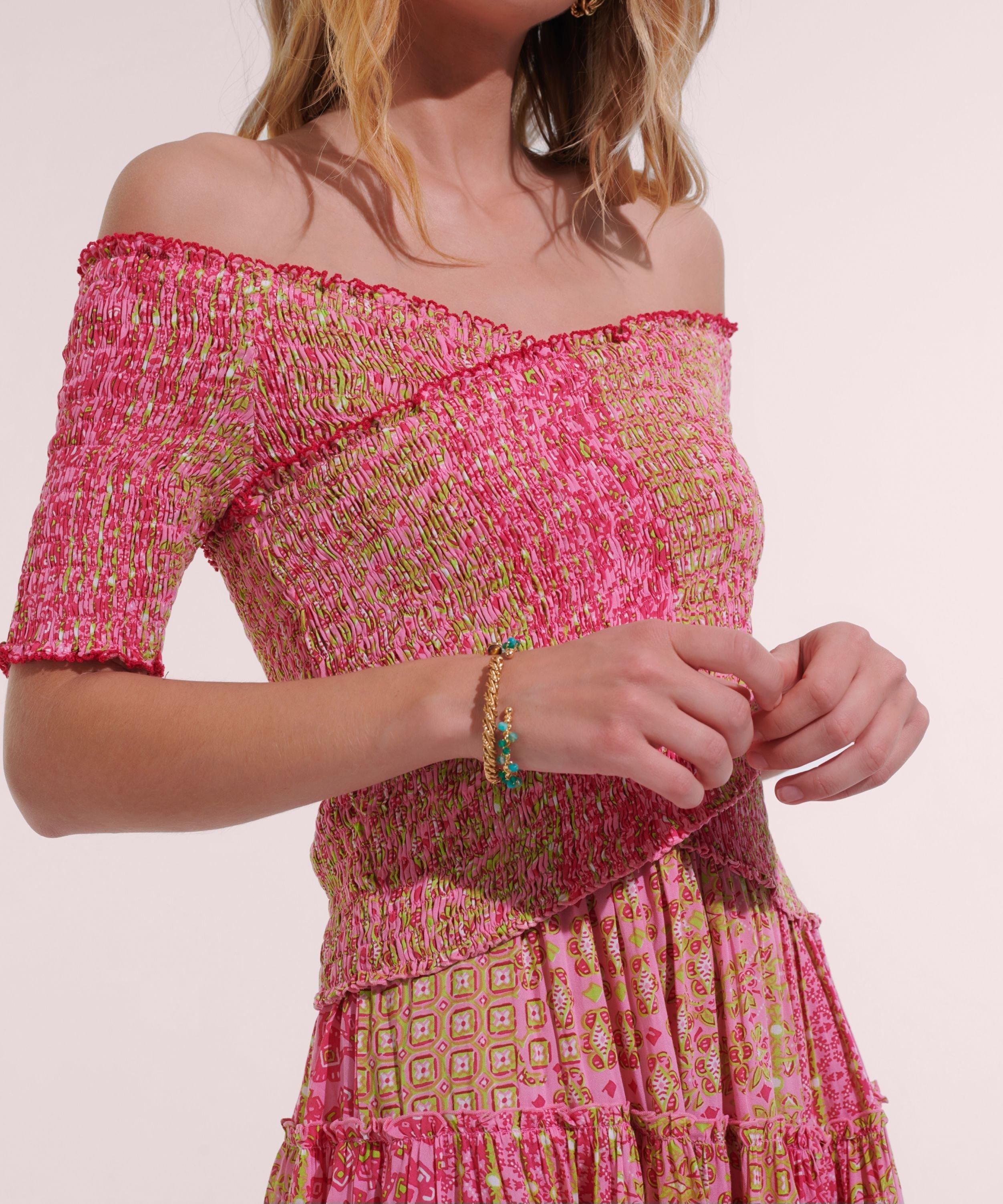 Mini Dress Soledad - Pink Verti Batik