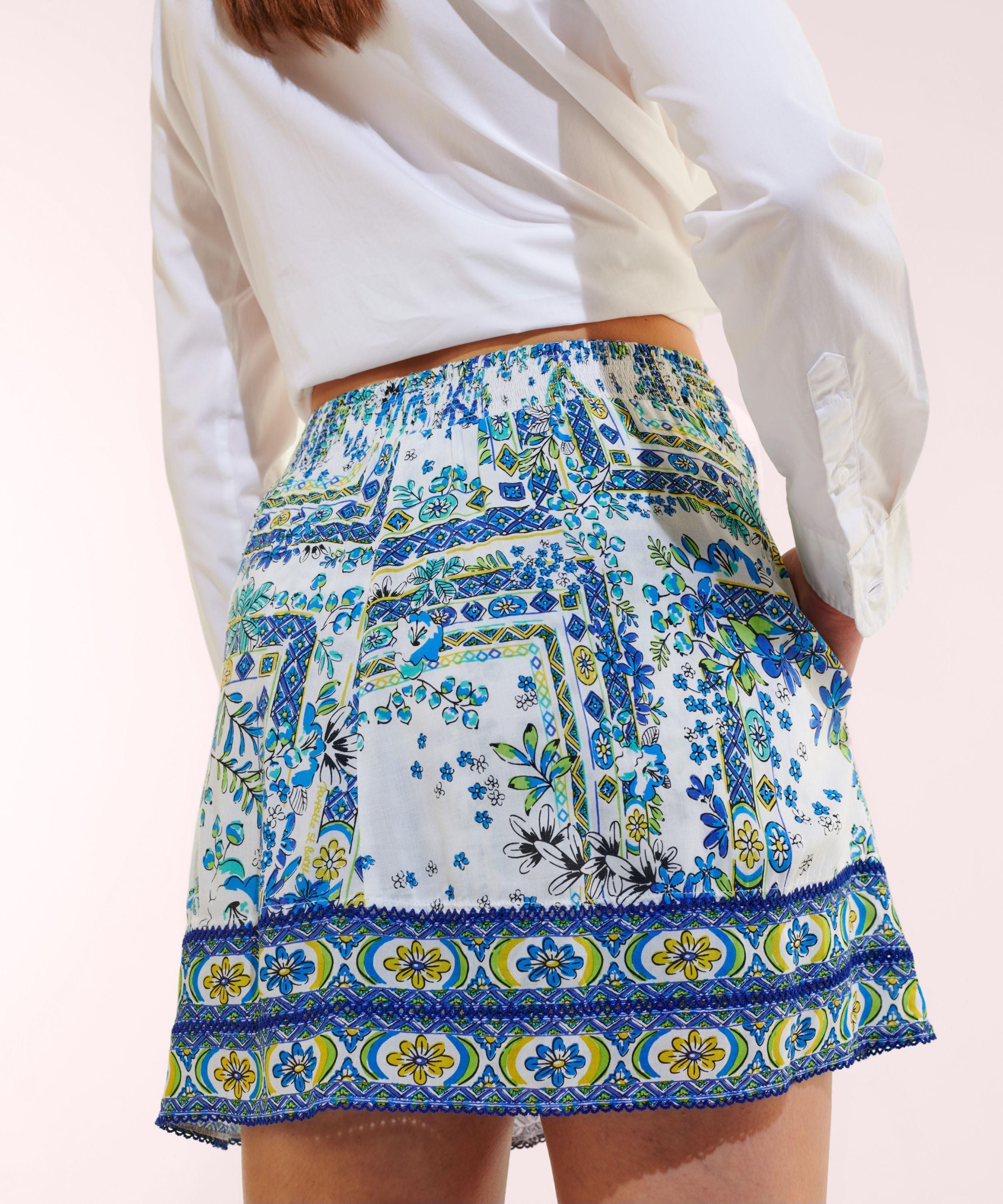 Mini Skirt Reine - Blue Foulard