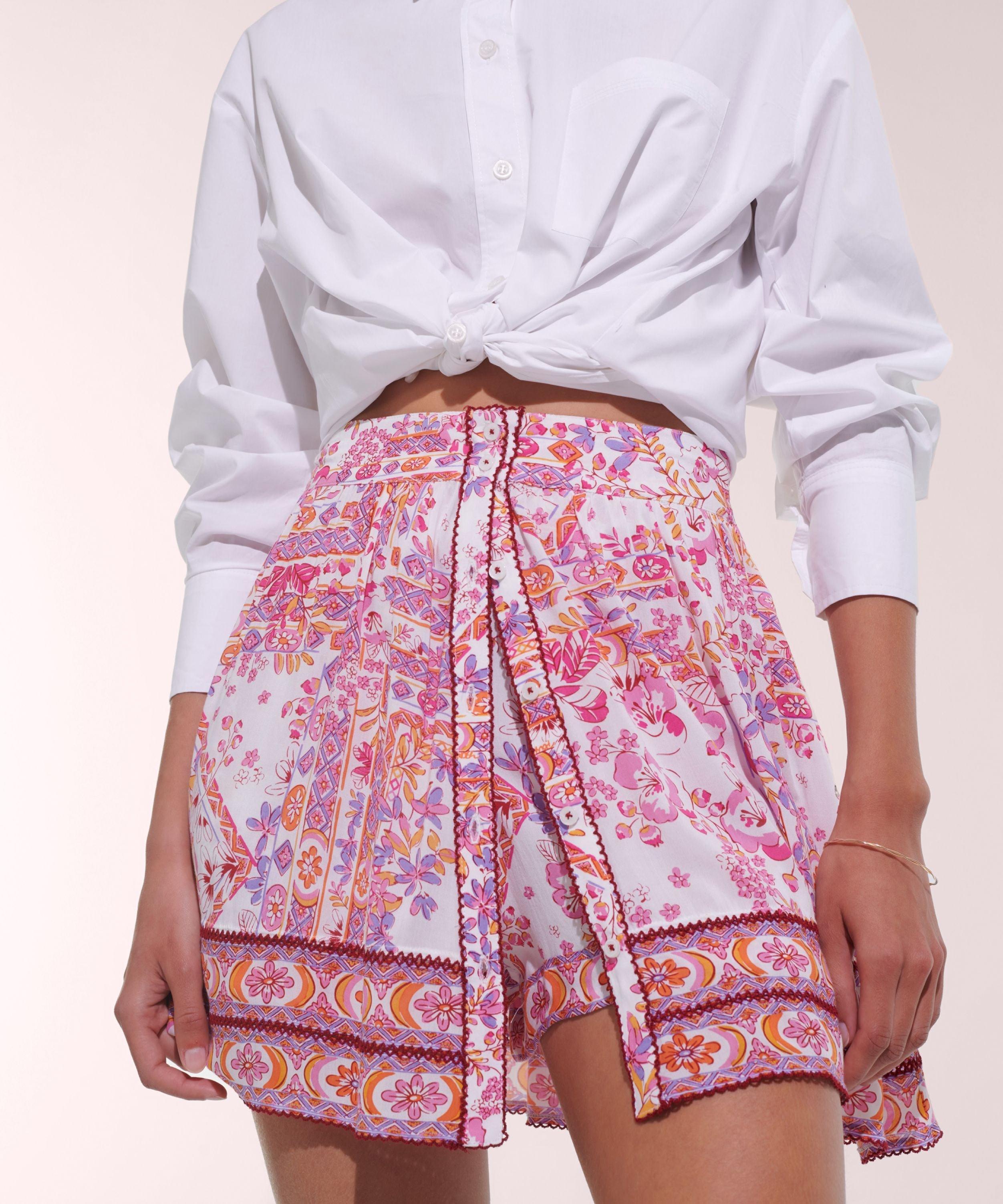 Mini Skirt Reine - Pink Foulard